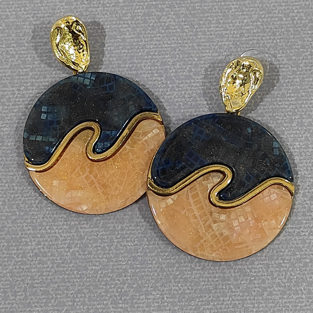 Resin Wave Round Earrings