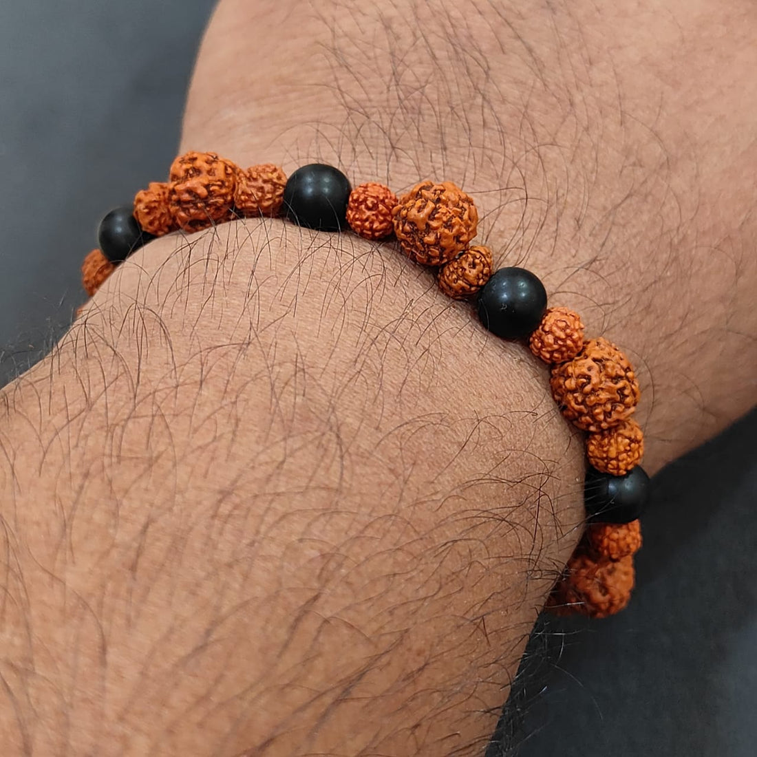Rudraksha & Black Onyx Meditation Bracelet