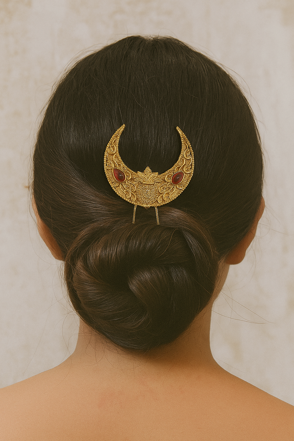 Majestic Crescent Khopa Pin with Ornate Detailing