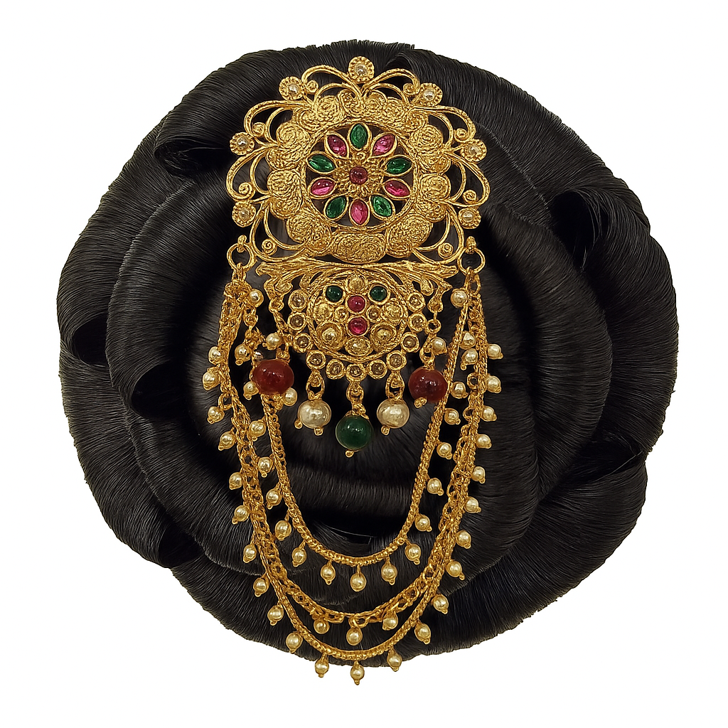 Exquisite Kundan & Pearl Hair Juda Pin