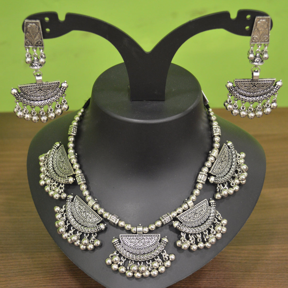 German Silver Ghungroo Necklace Set