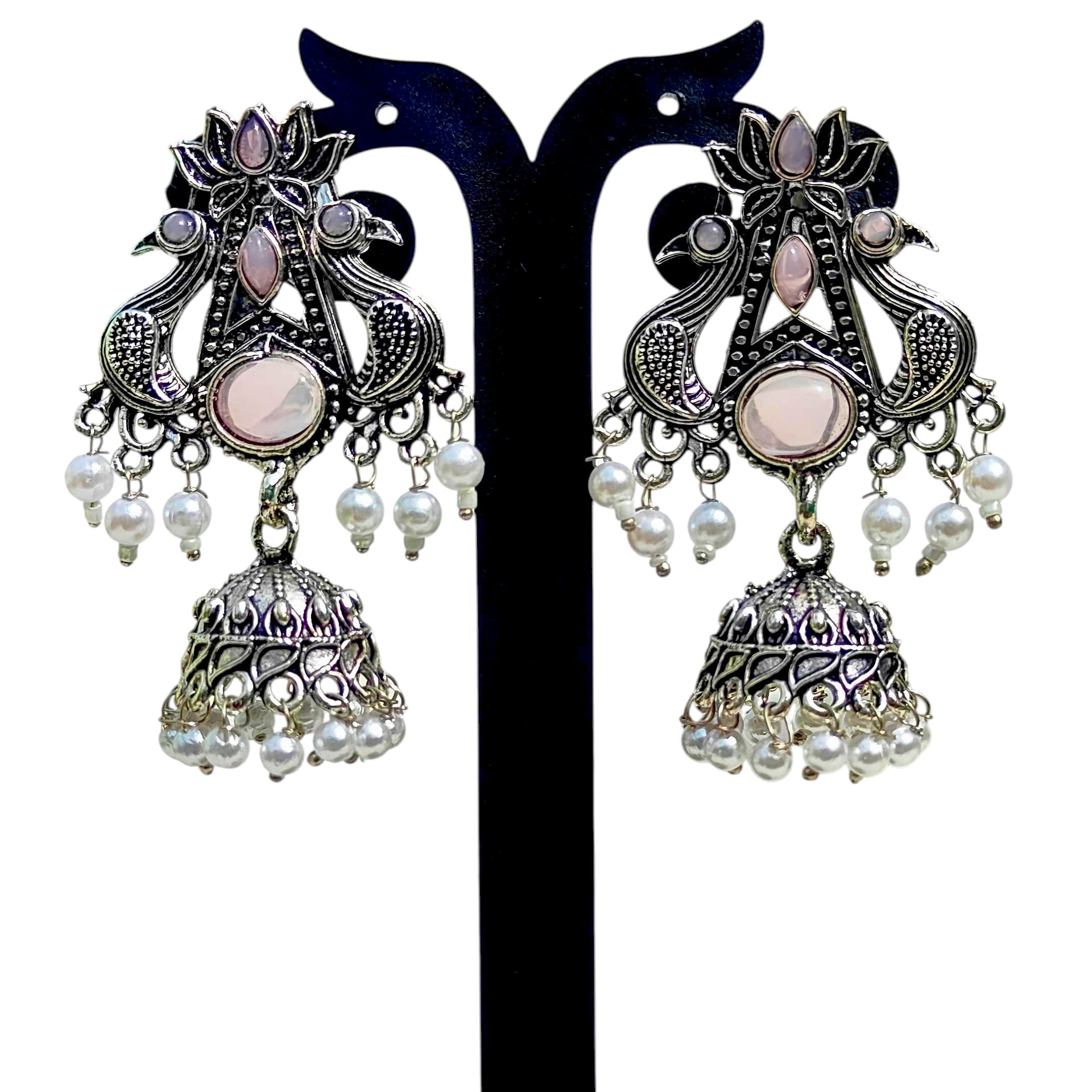 Peacock Motif Jhumka Earrings