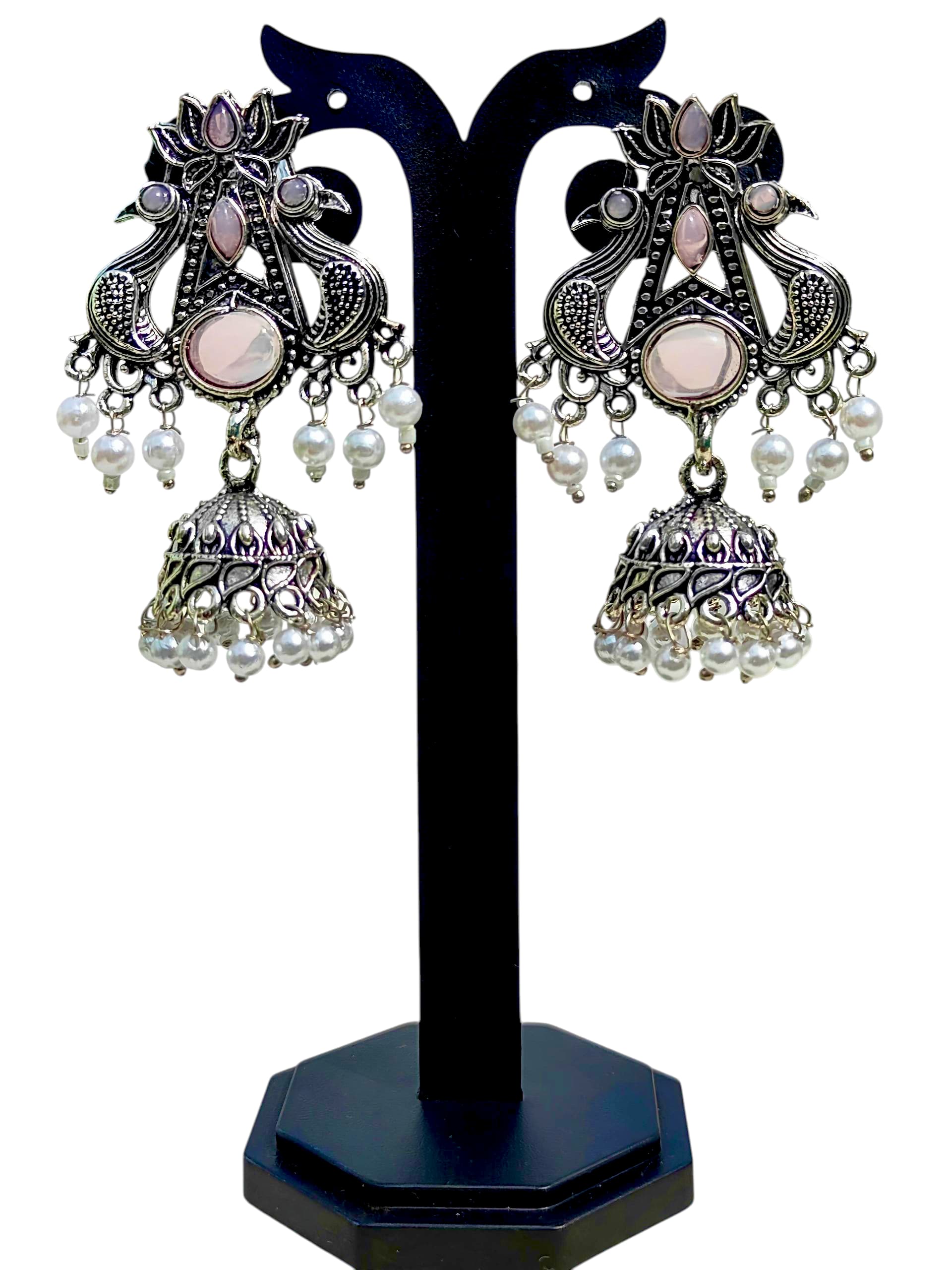 Peacock Motif Jhumka Earrings