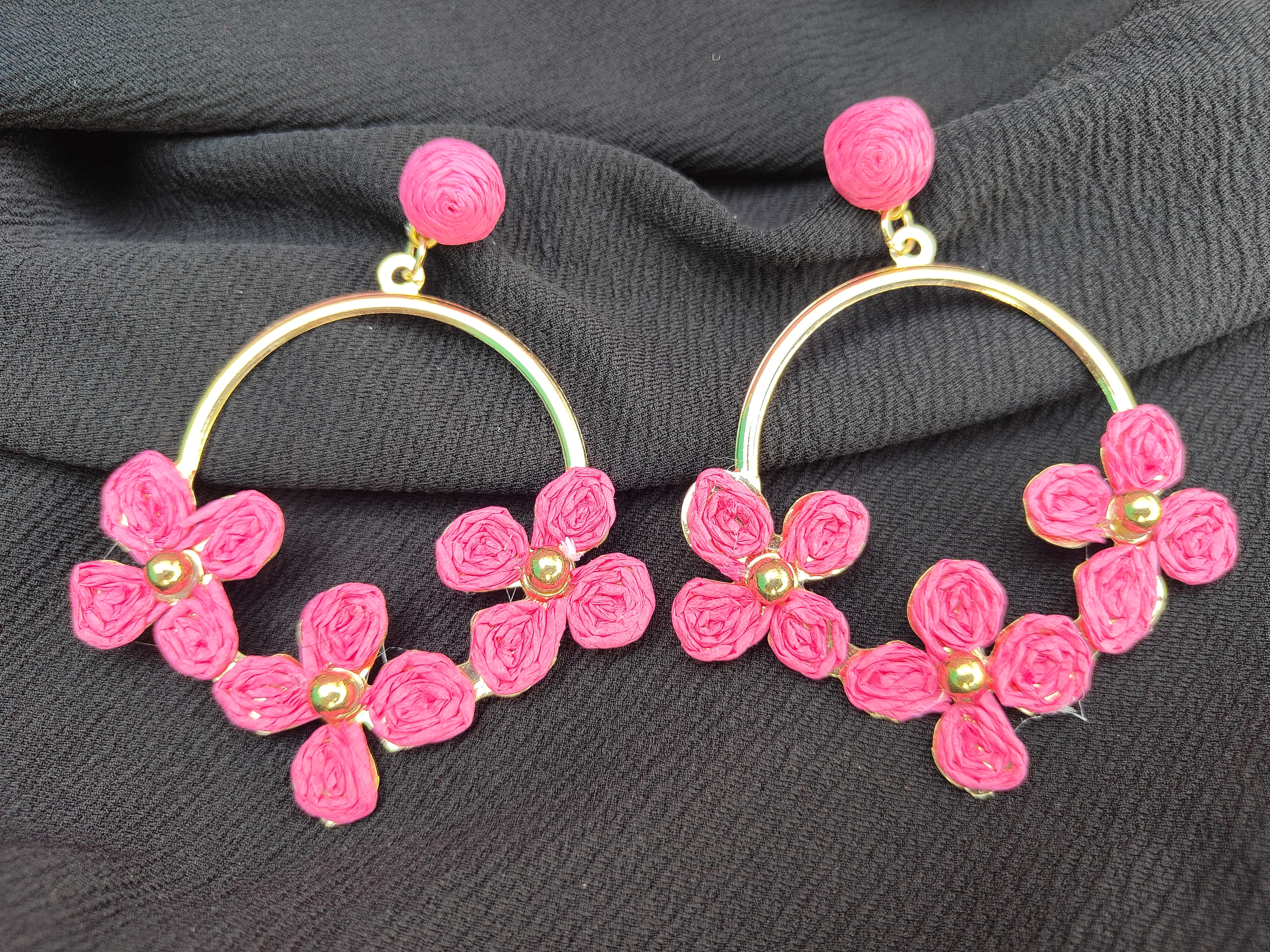 Floral Hoop Earrings
