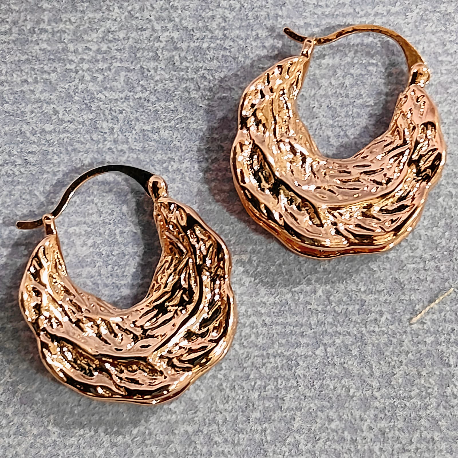 Lava Flow Textured Hoop Earrings