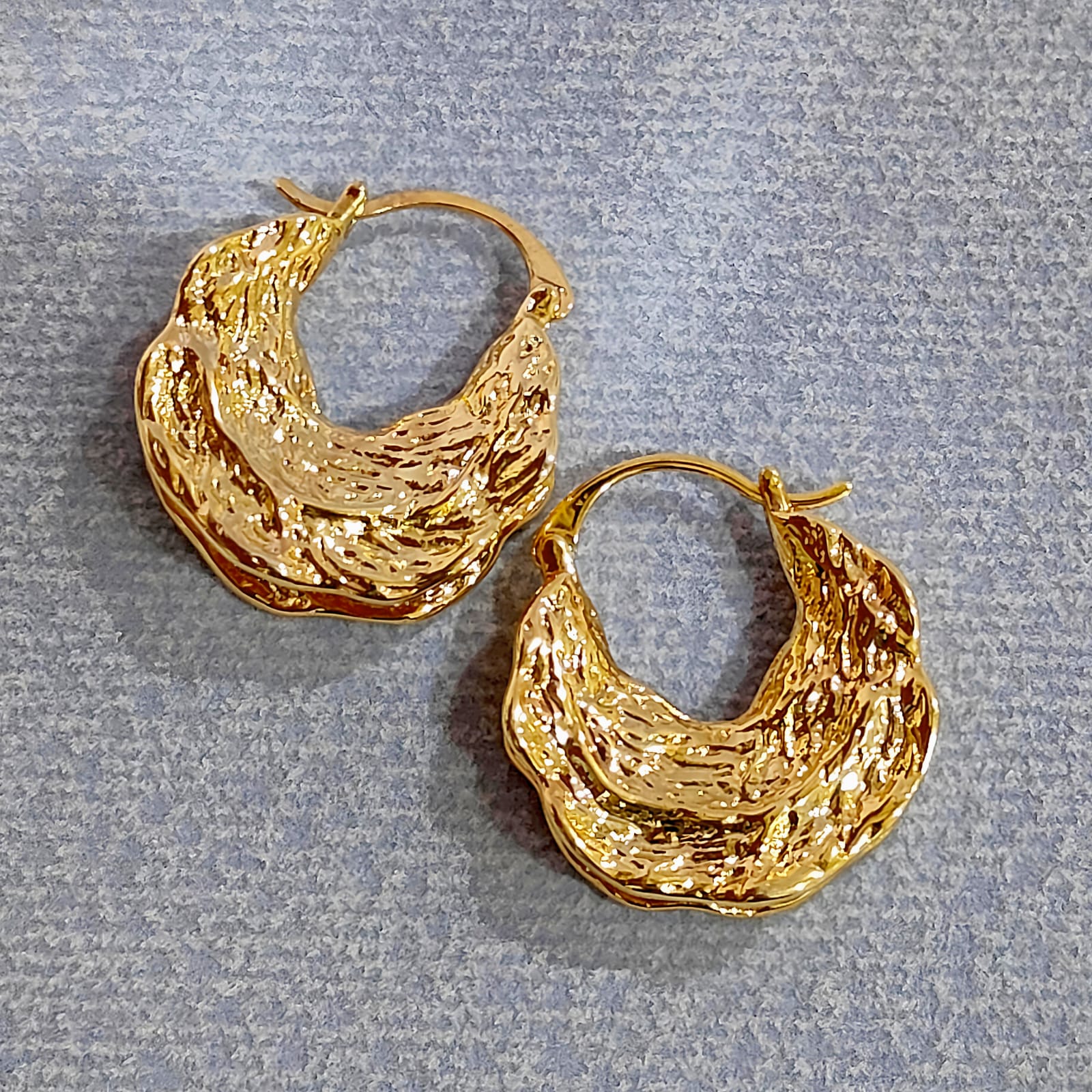 Lava Flow Textured Hoop Earrings