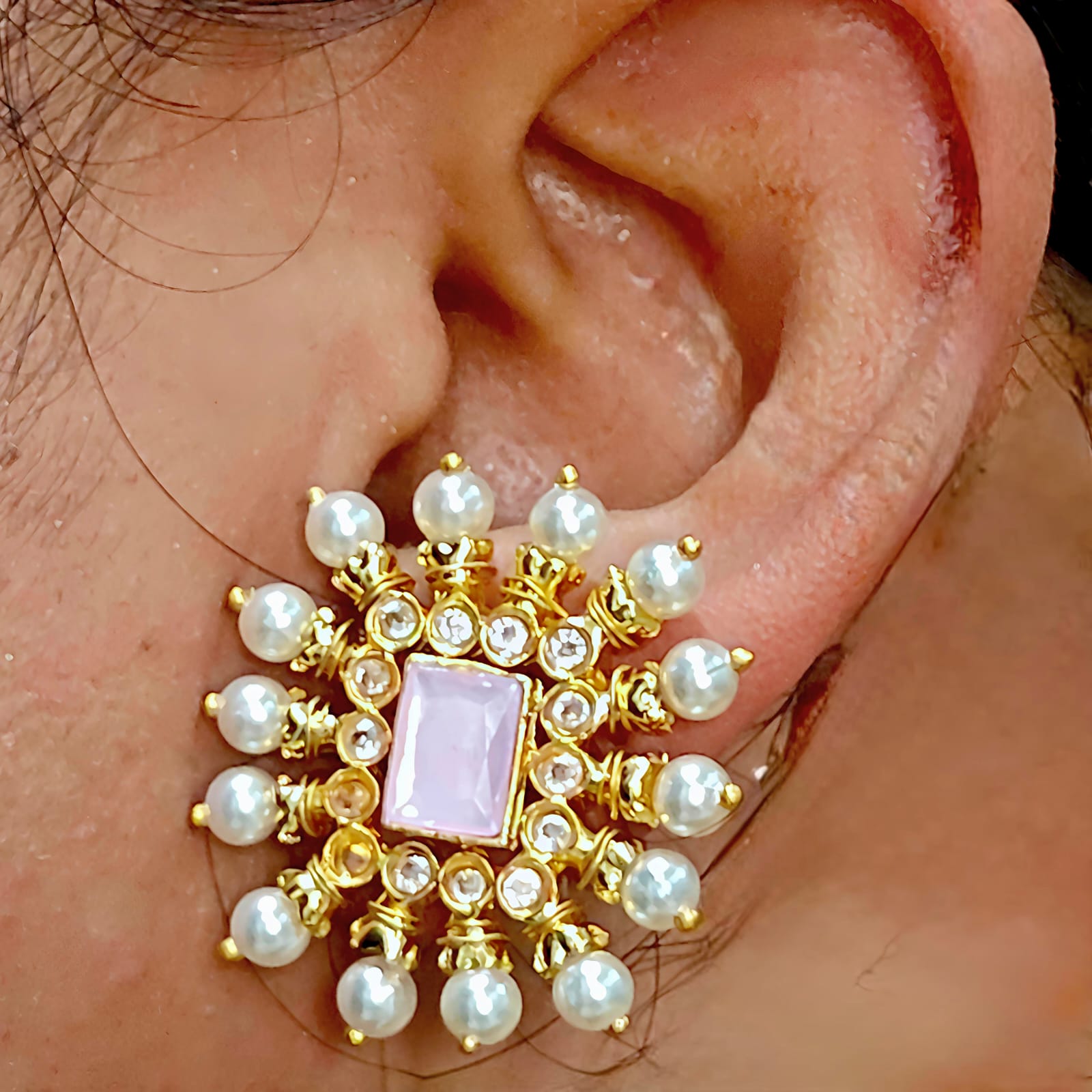 Changeable Multicolor Golden Stud