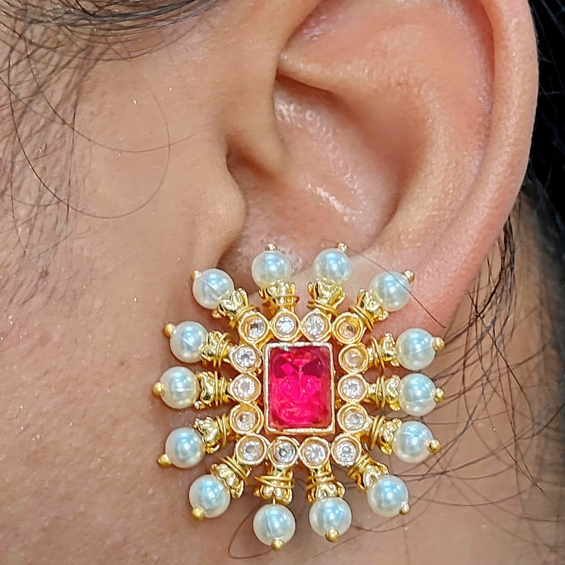 Changeable Multicolor Golden Stud