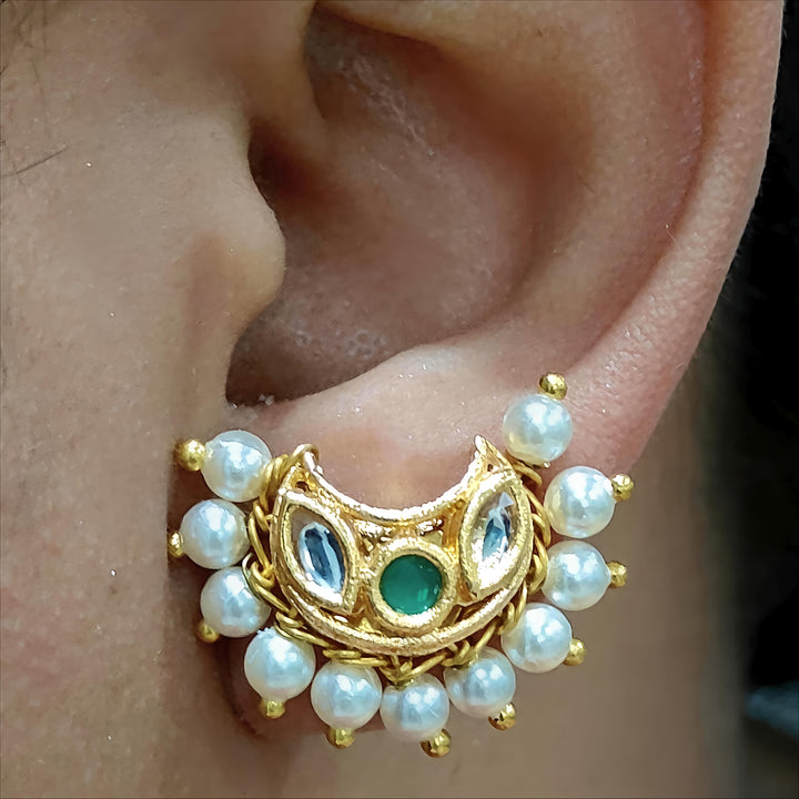 Chandra Shape Green Earring