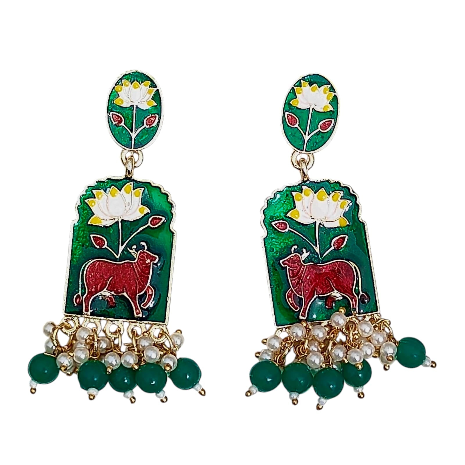 Lotus Cow Minakari Danglers