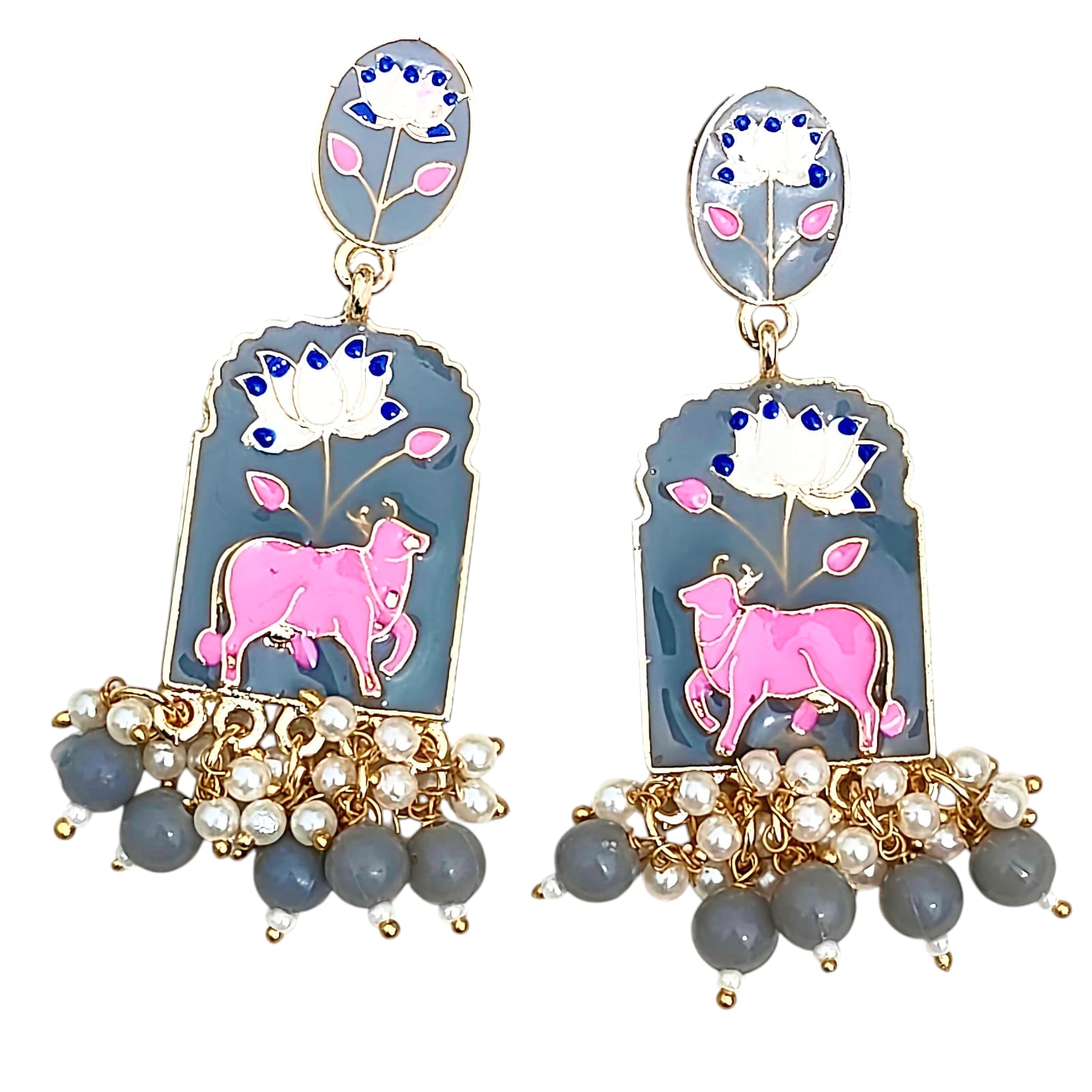 Lotus Cow Minakari Danglers
