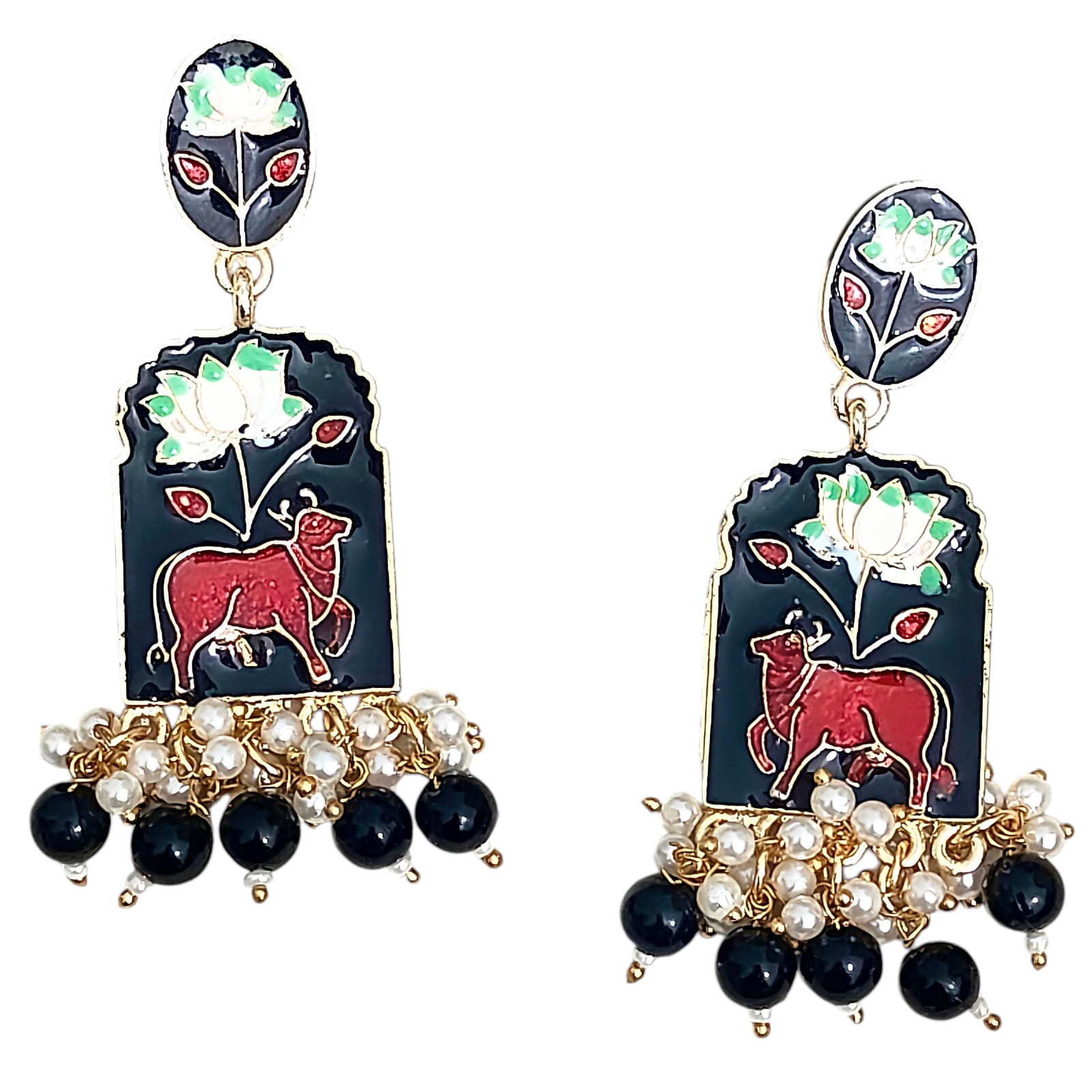 Lotus Cow Minakari Danglers