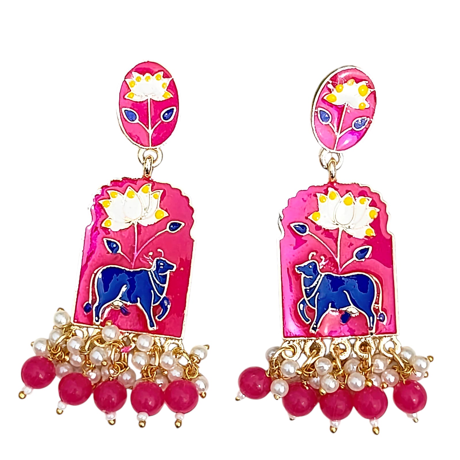 Lotus Cow Minakari Danglers