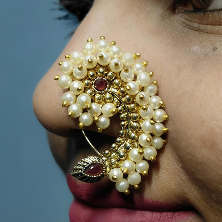 Elegant Pearl Maharashtrian Nath – Traditional Heritage Jewelry