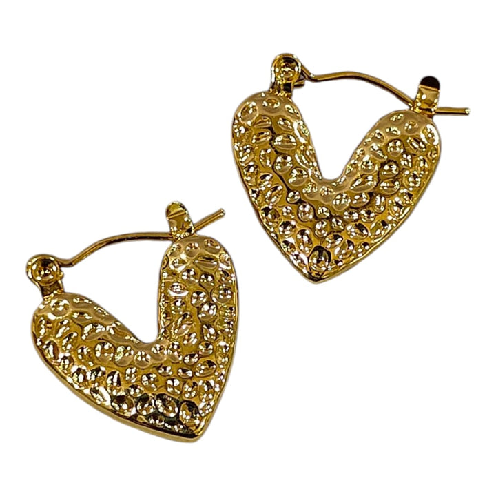 Hammered Heart Earrings