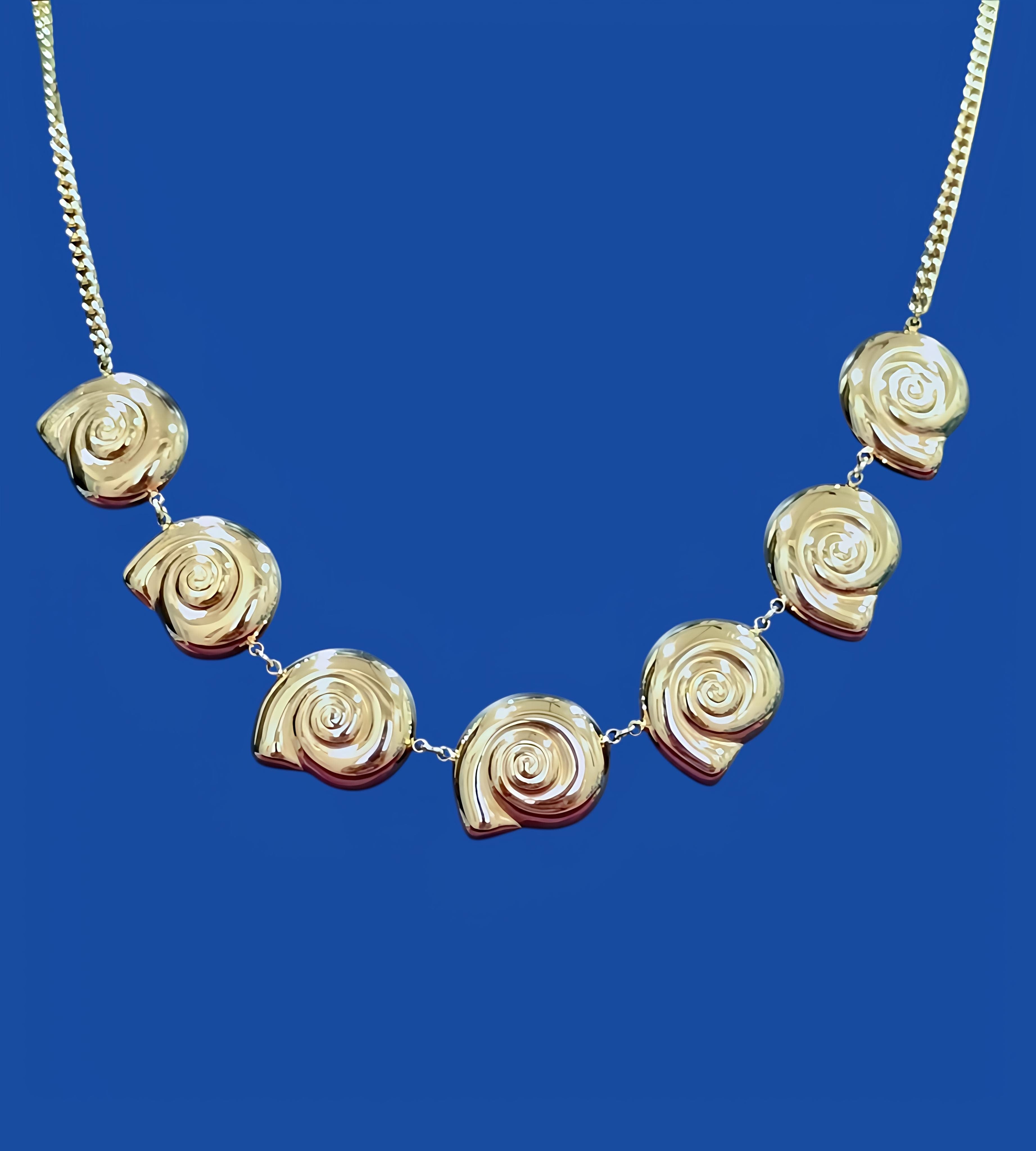 Golden Seashell Statement Necklace