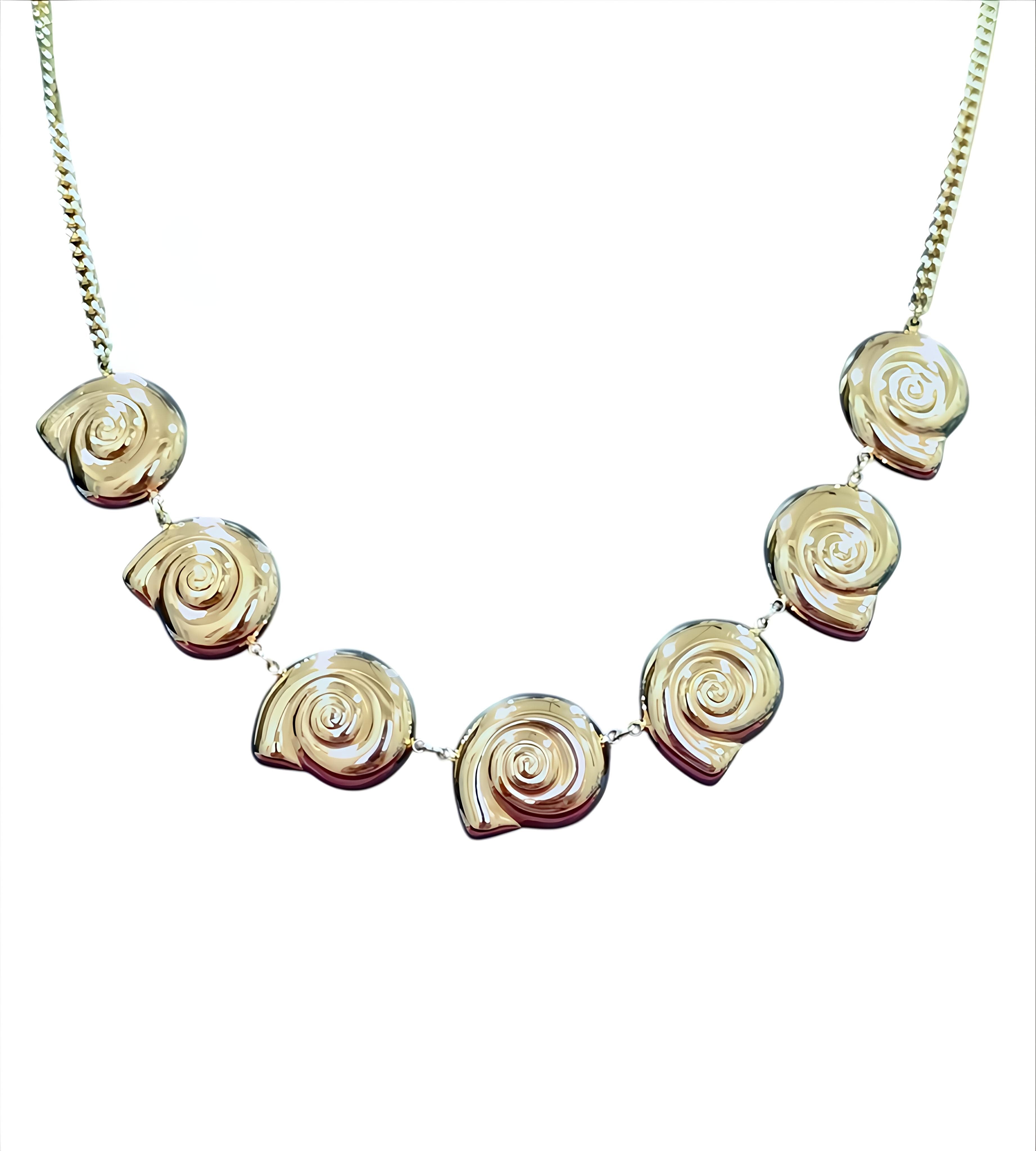 Golden Seashell Statement Necklace