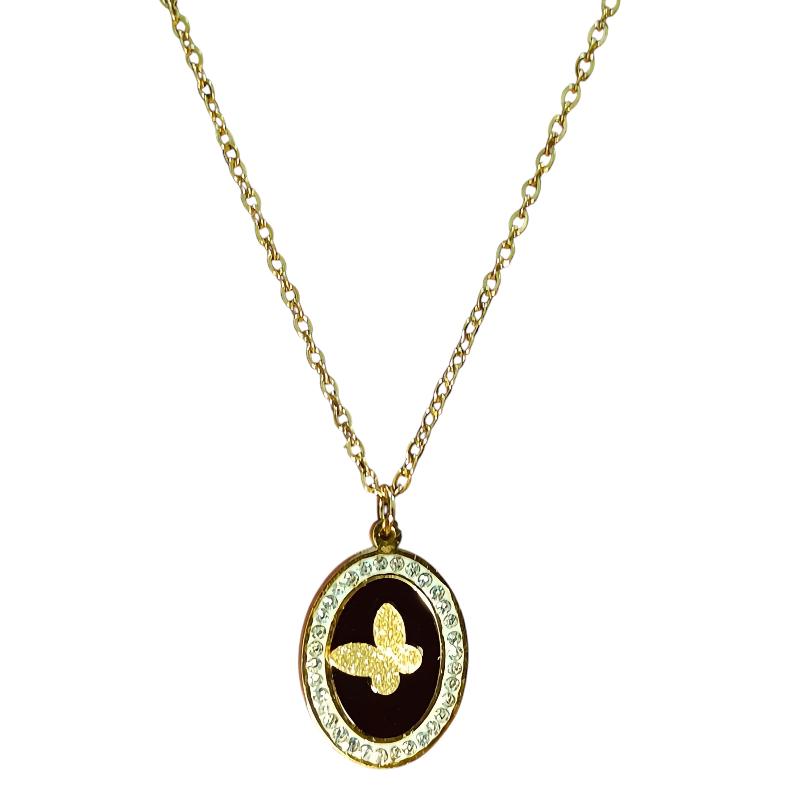 Elegant Butterfly Medallion Necklace