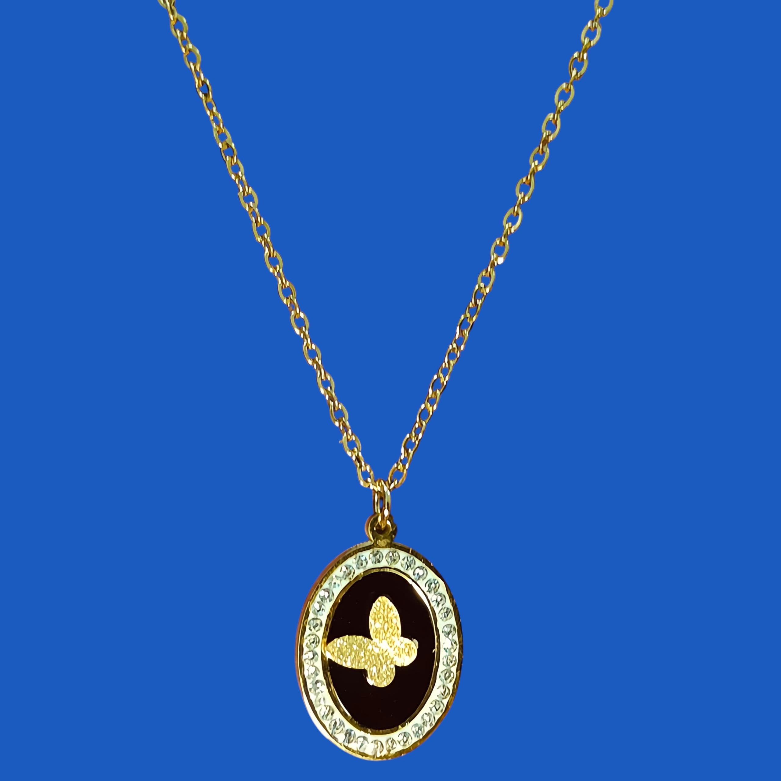 Elegant Butterfly Medallion Necklace