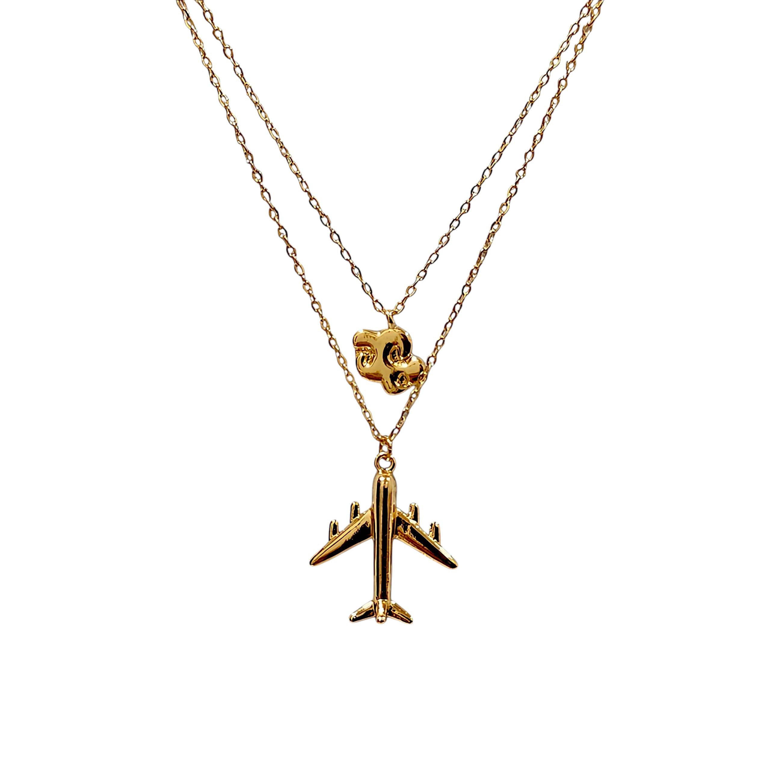 Wanderlust Aircraft Layered Necklace