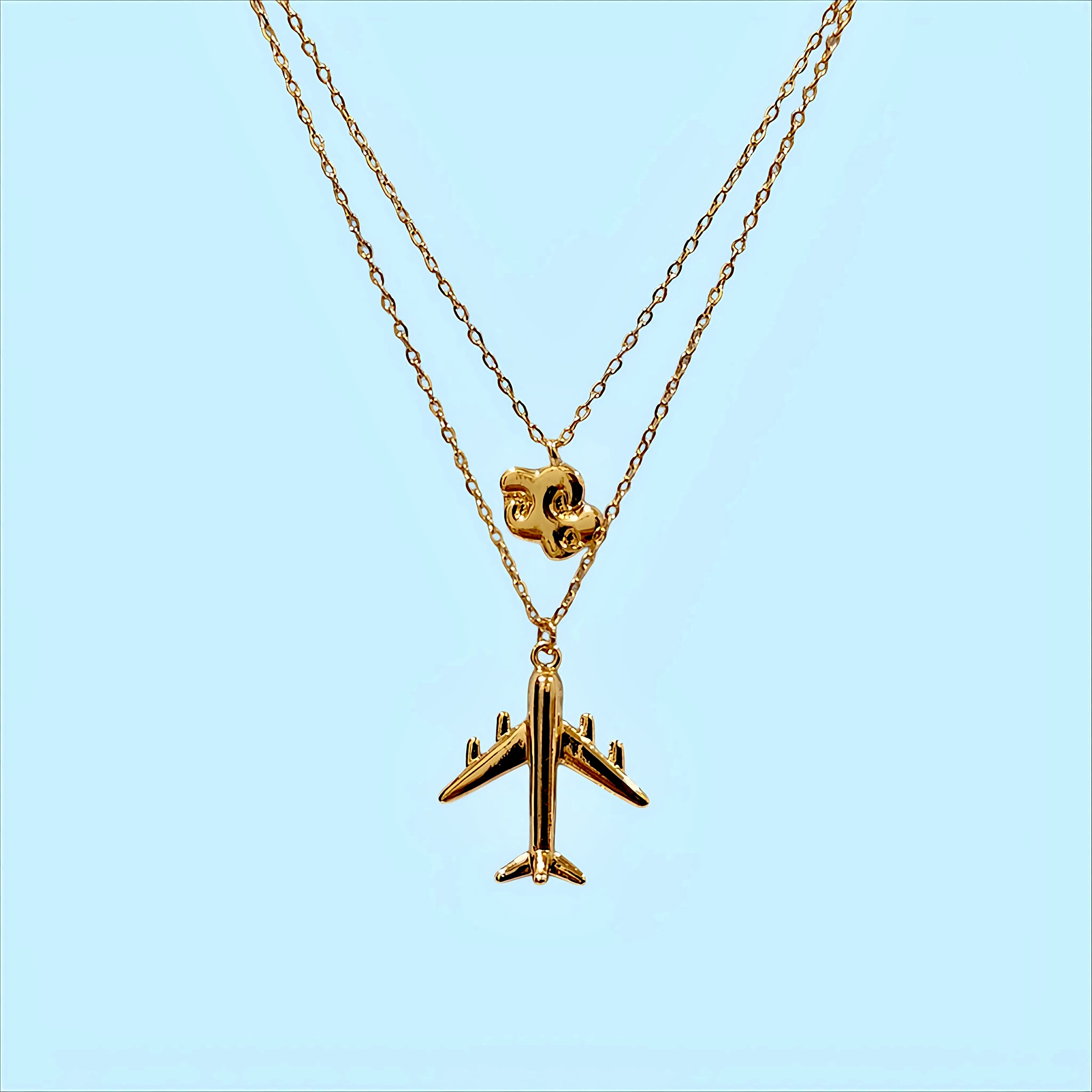 Wanderlust Aircraft Layered Necklace