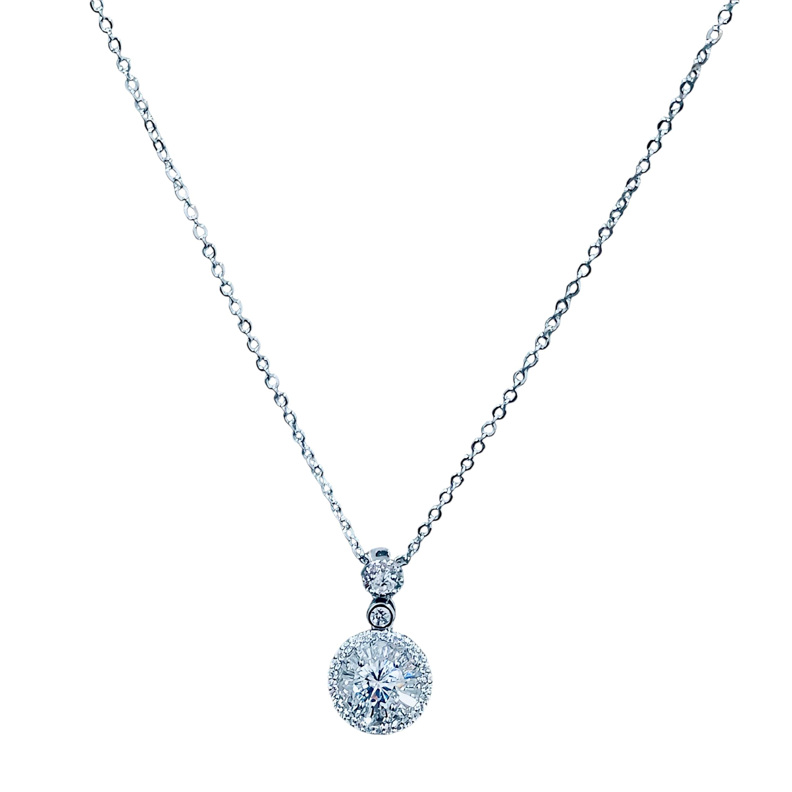 Sparkling Halo Pendant Necklace