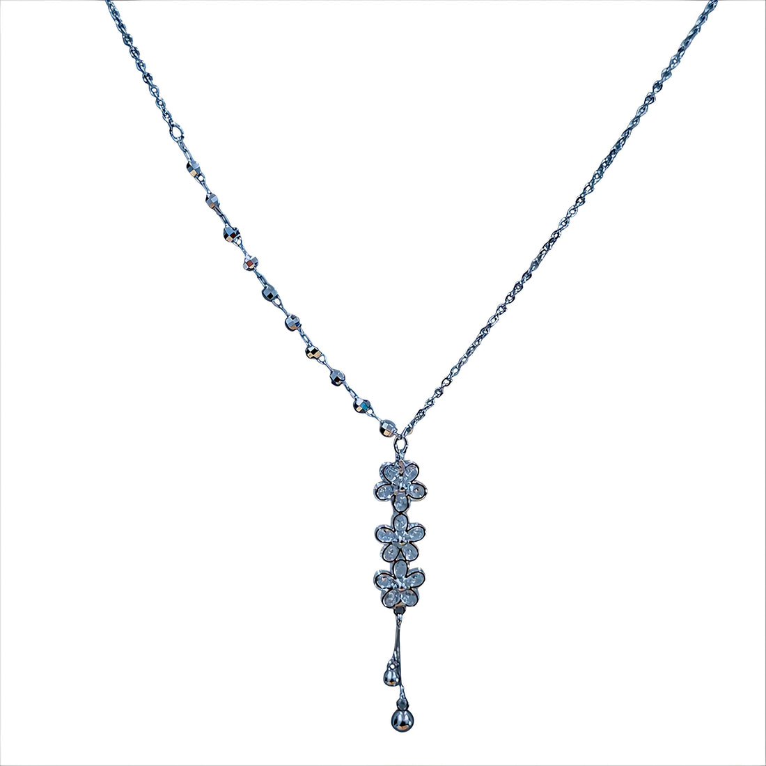 Sparkling Floral Y-Drop Necklace