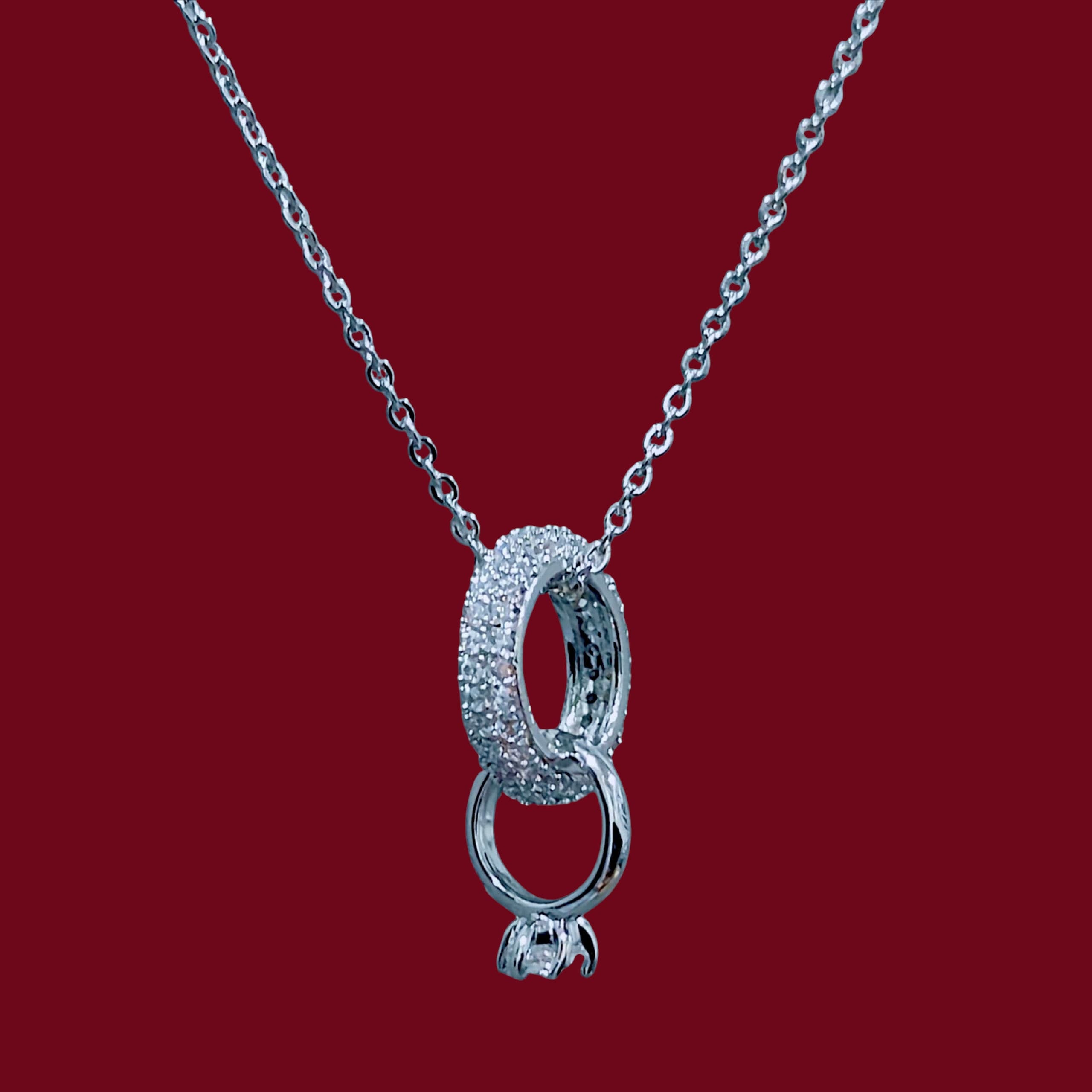 Interlocking Pave Ring Necklace