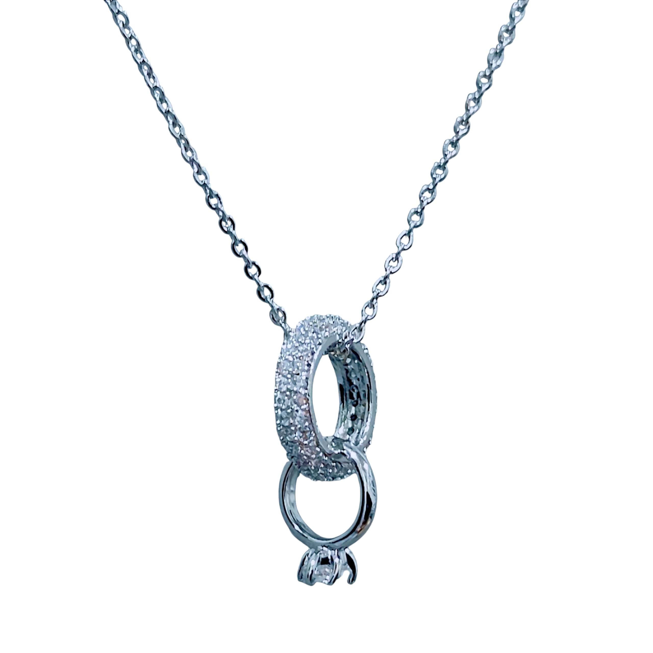 Interlocking Pave Ring Necklace