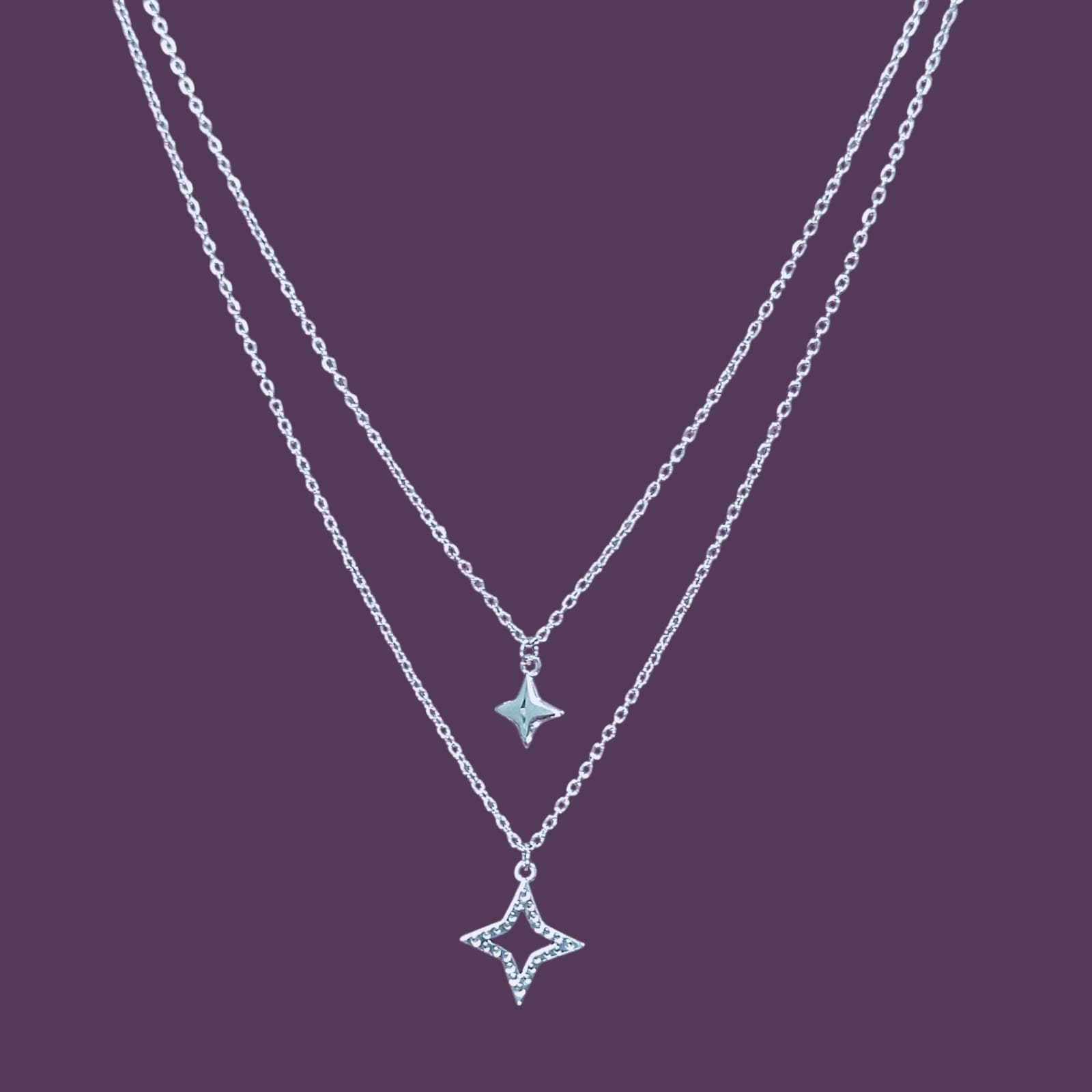 Layered Star Sparkle Necklace