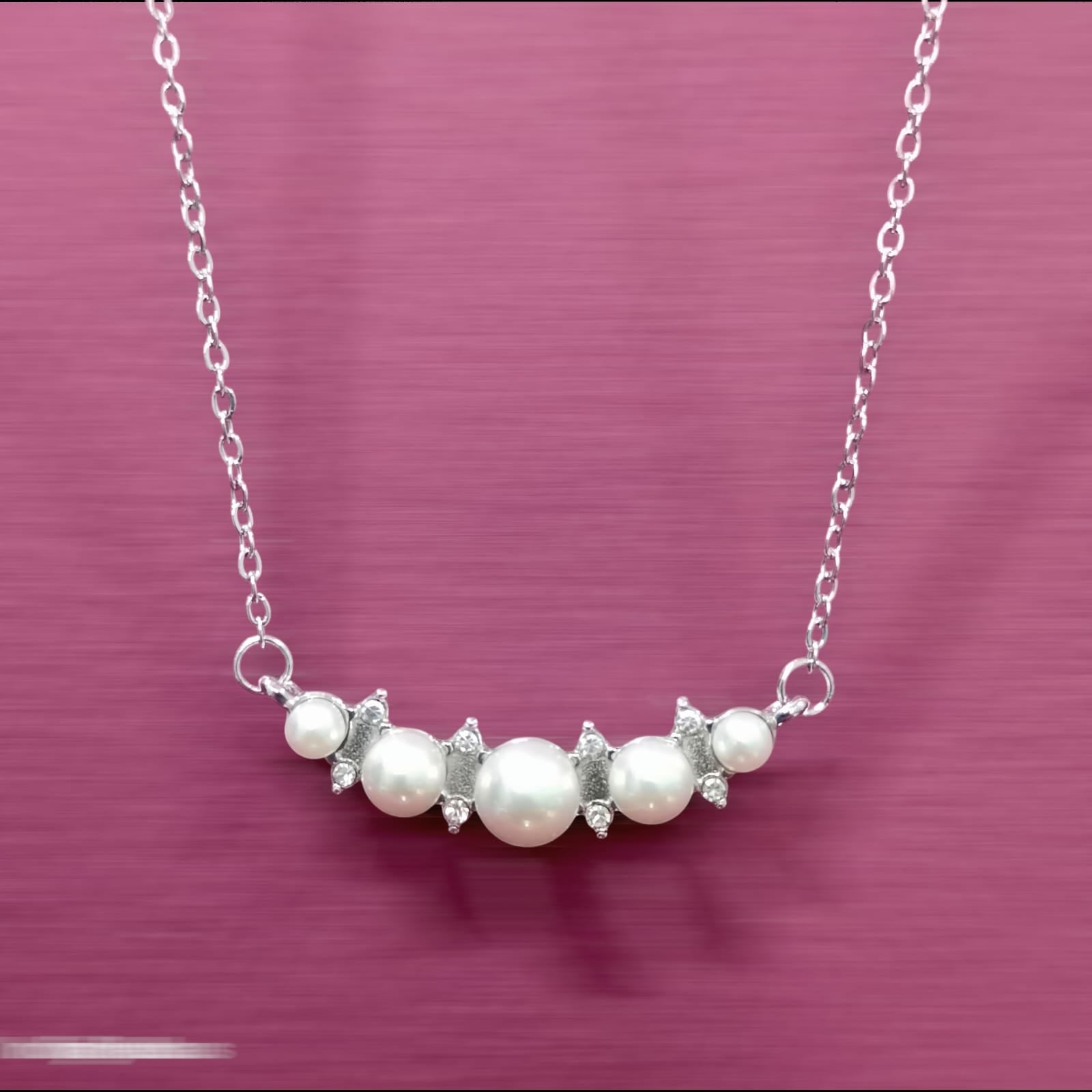 Graceful Pearl Arc Necklace