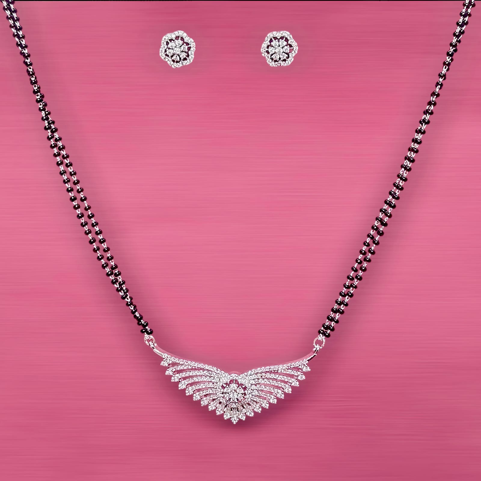 Sparkling Winged Mangalsutra Set