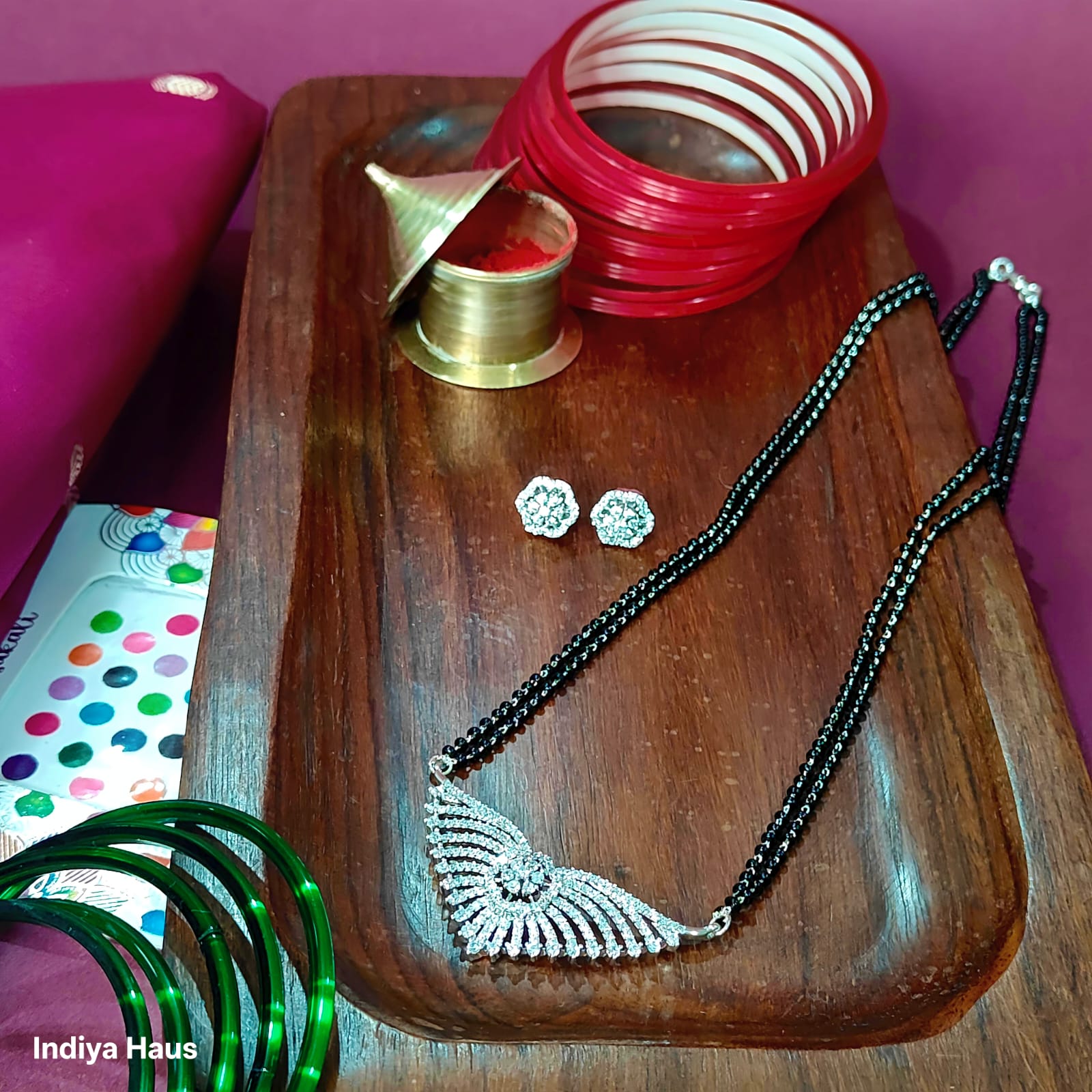 Sparkling Winged Mangalsutra Set