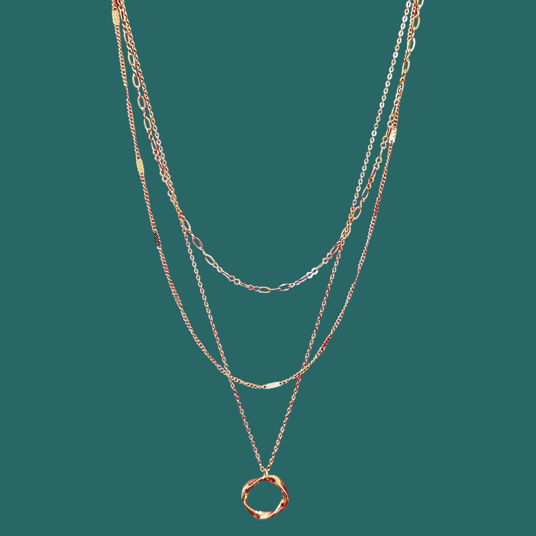 Layered Organic Circle Necklace