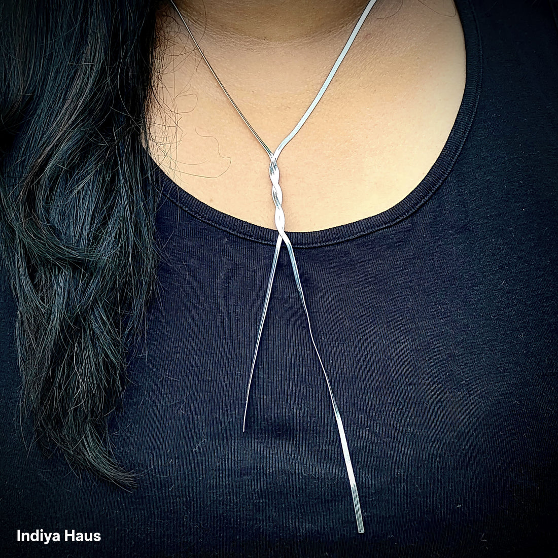 Twisted Lariat Snake Chain Necklace