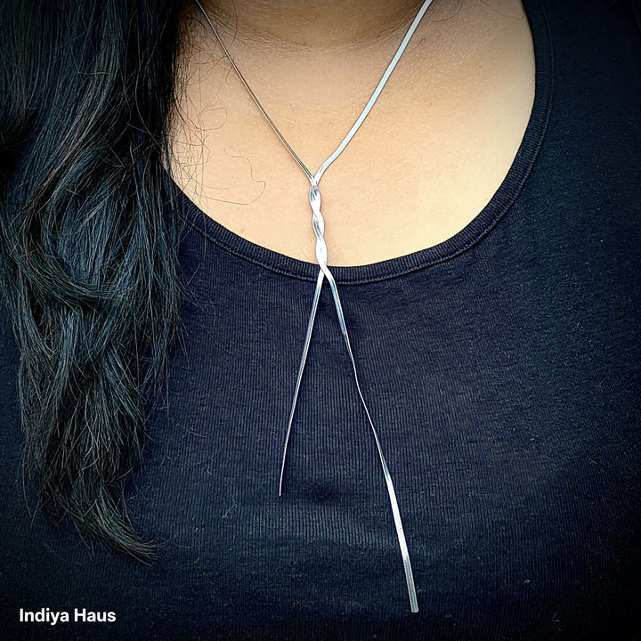 Twisted Lariat Snake Chain Necklace