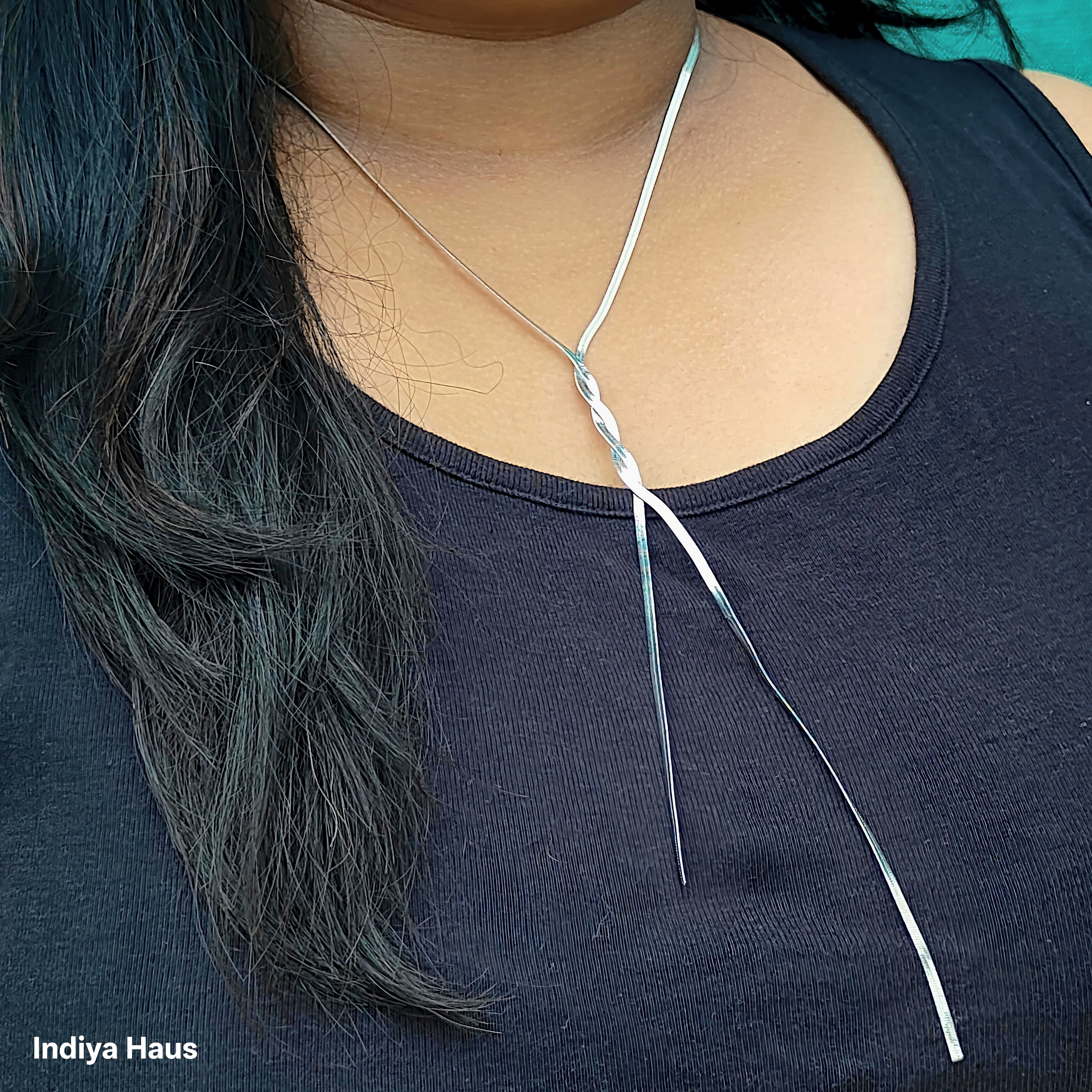 Twisted Lariat Snake Chain Necklace