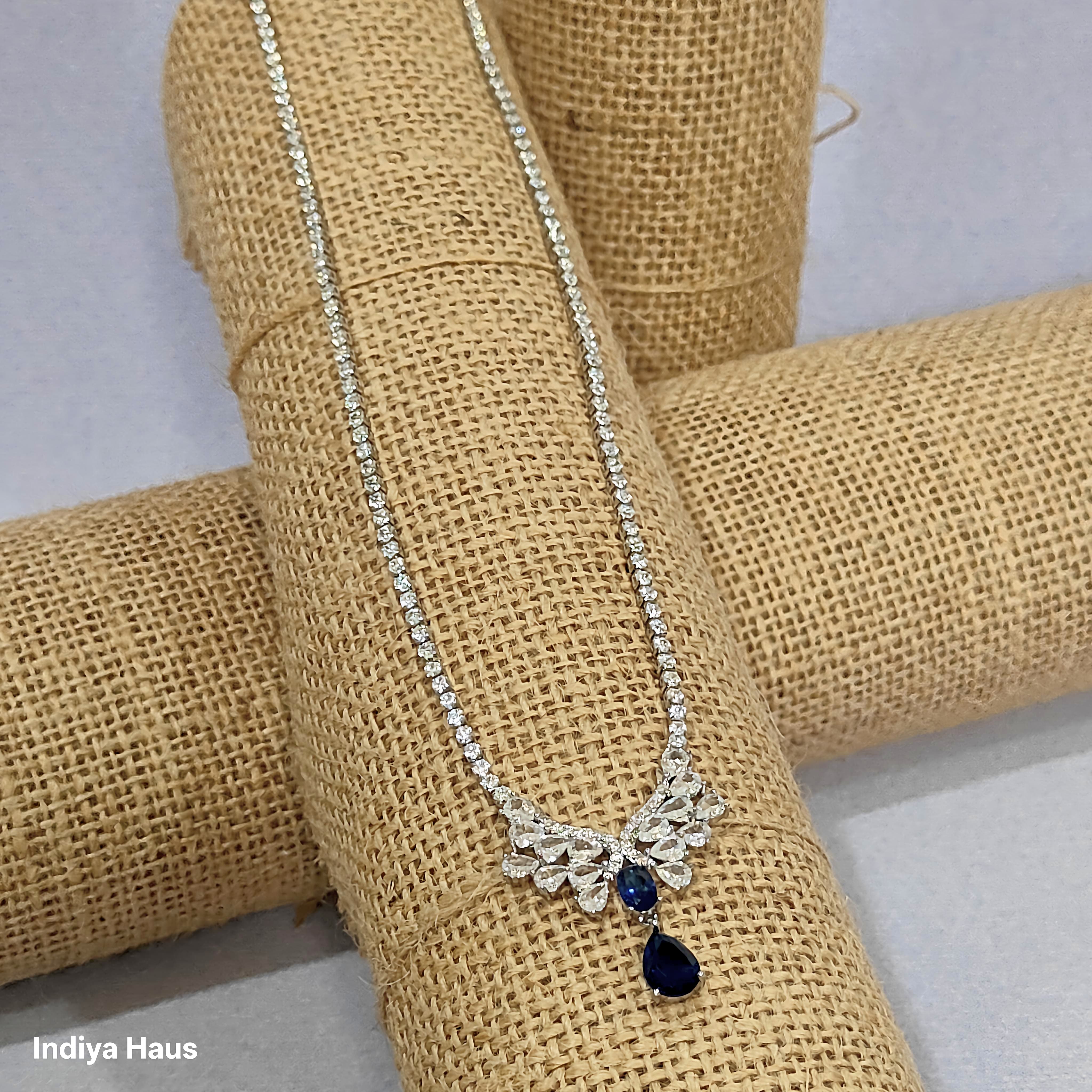 Dazzling Blue Teardrop Choker Necklace