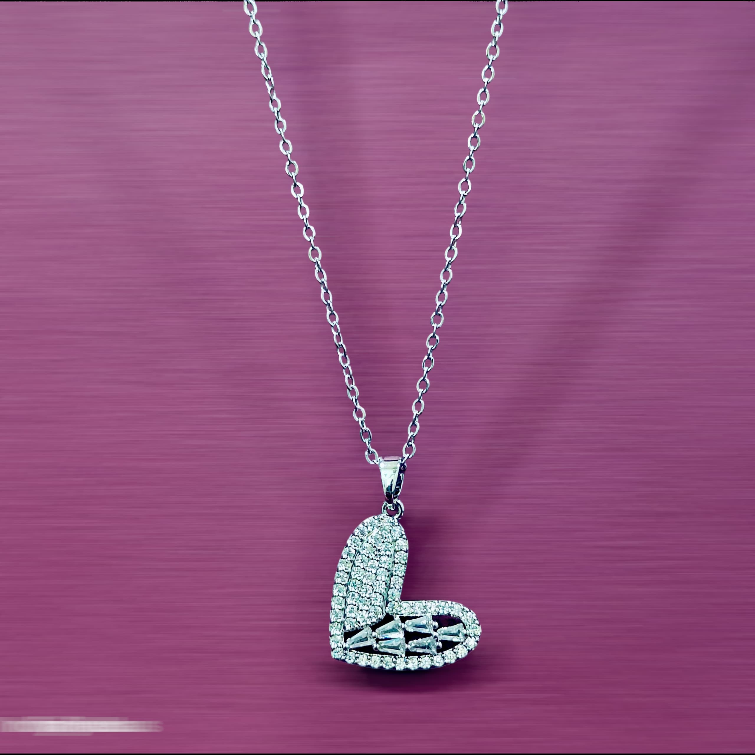 Sparkling Pave Heart Necklace