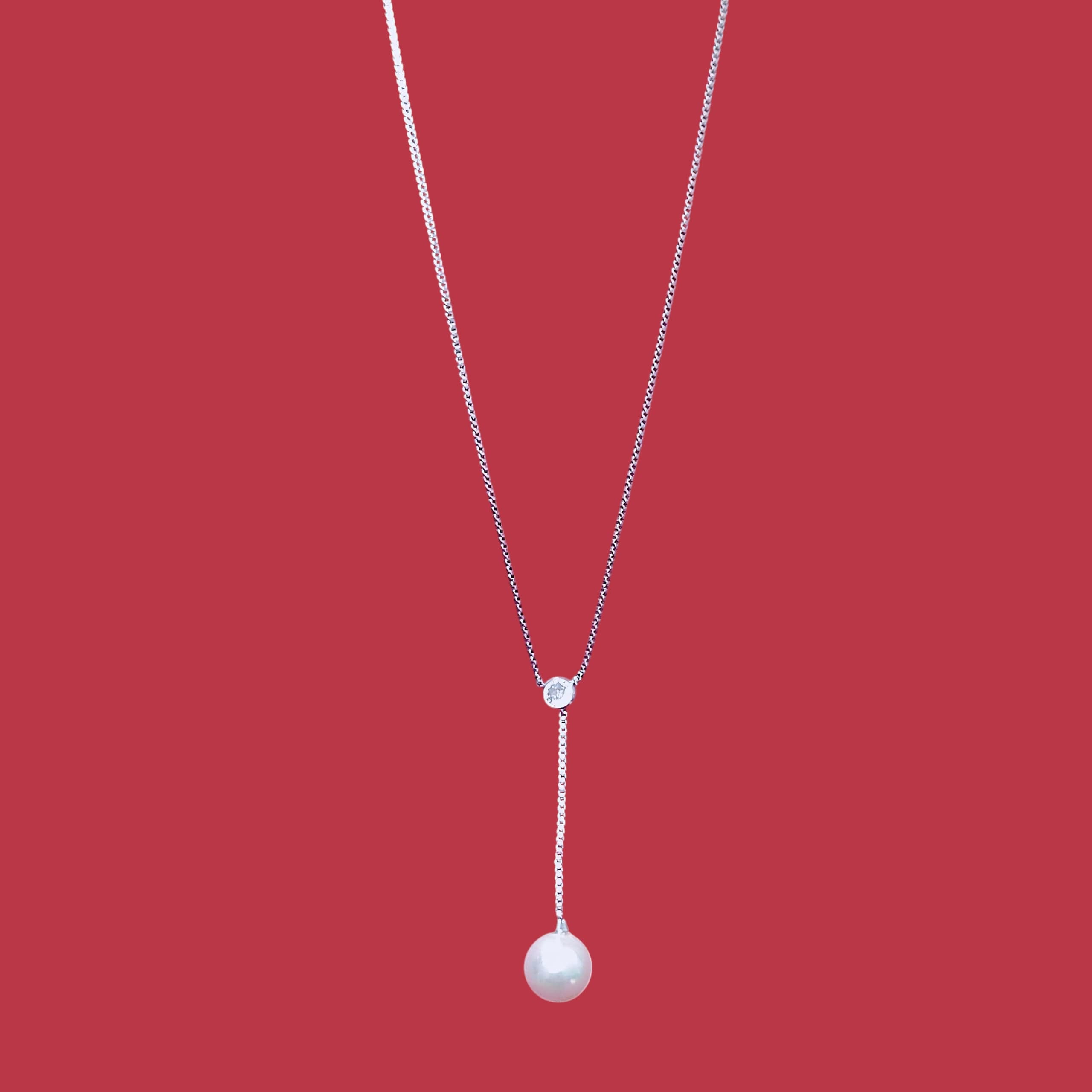 Lariat Style Pearl Necklace