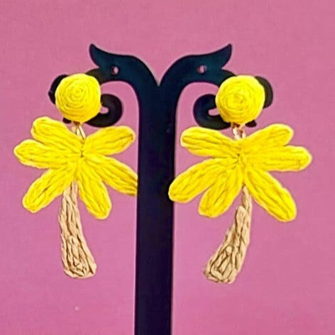 Vibrant Palm Tree Dangler Earrings