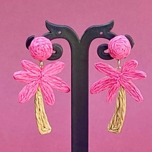 Vibrant Palm Tree Dangler Earrings