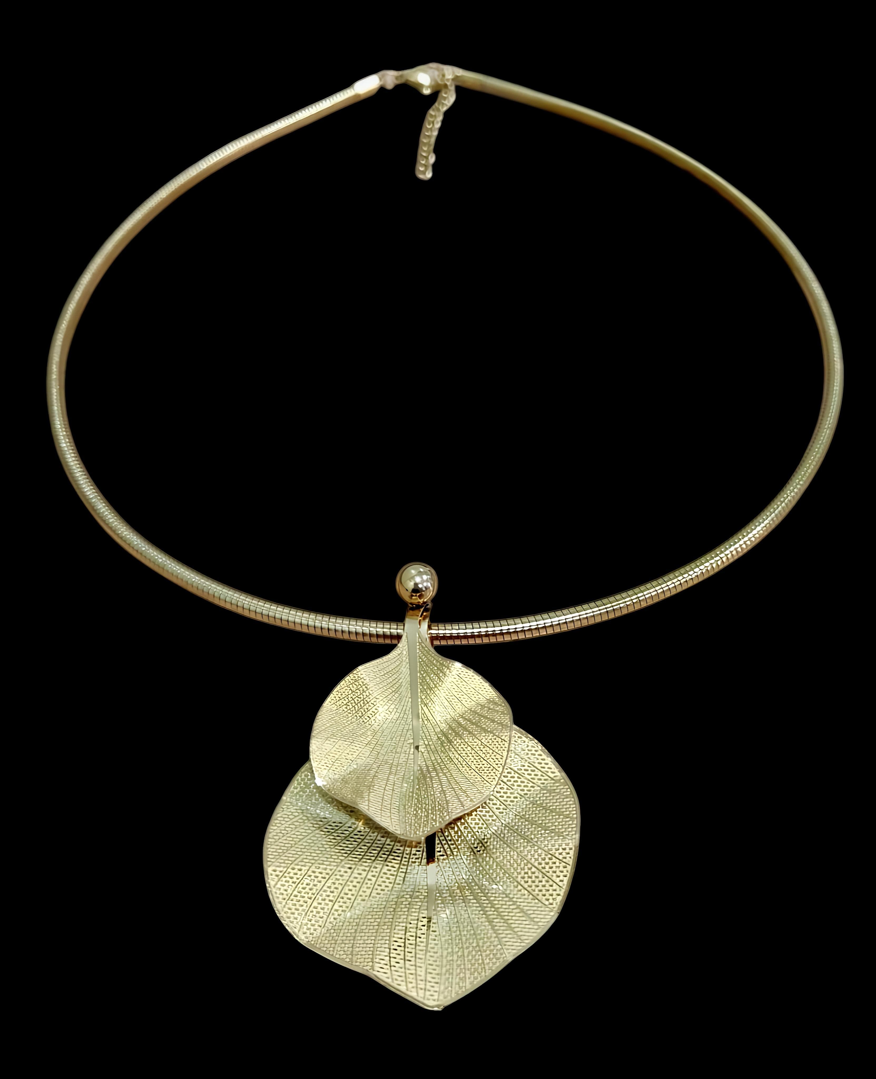 Modern Gold Leaf Choker