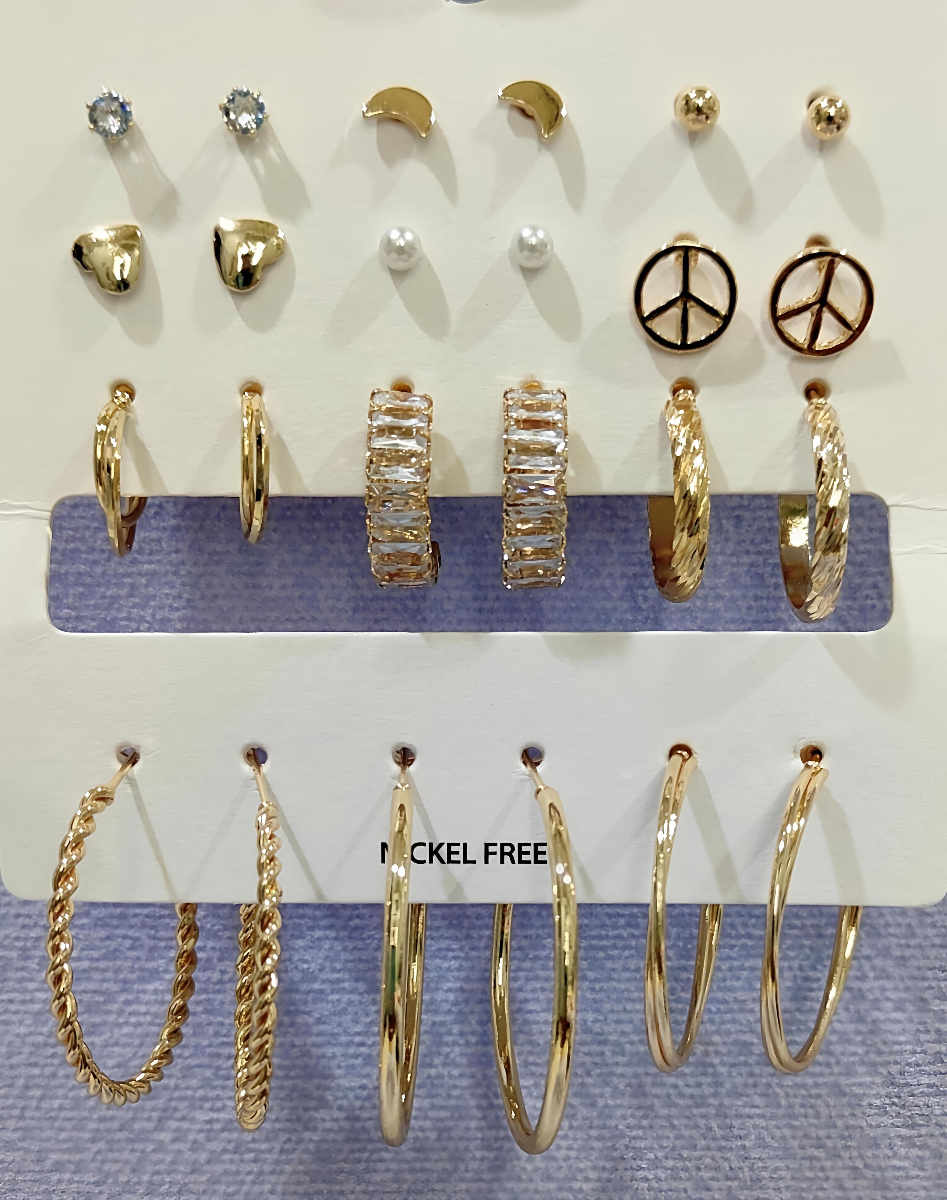 Gold-Toned Multi-Pack Earring Set
