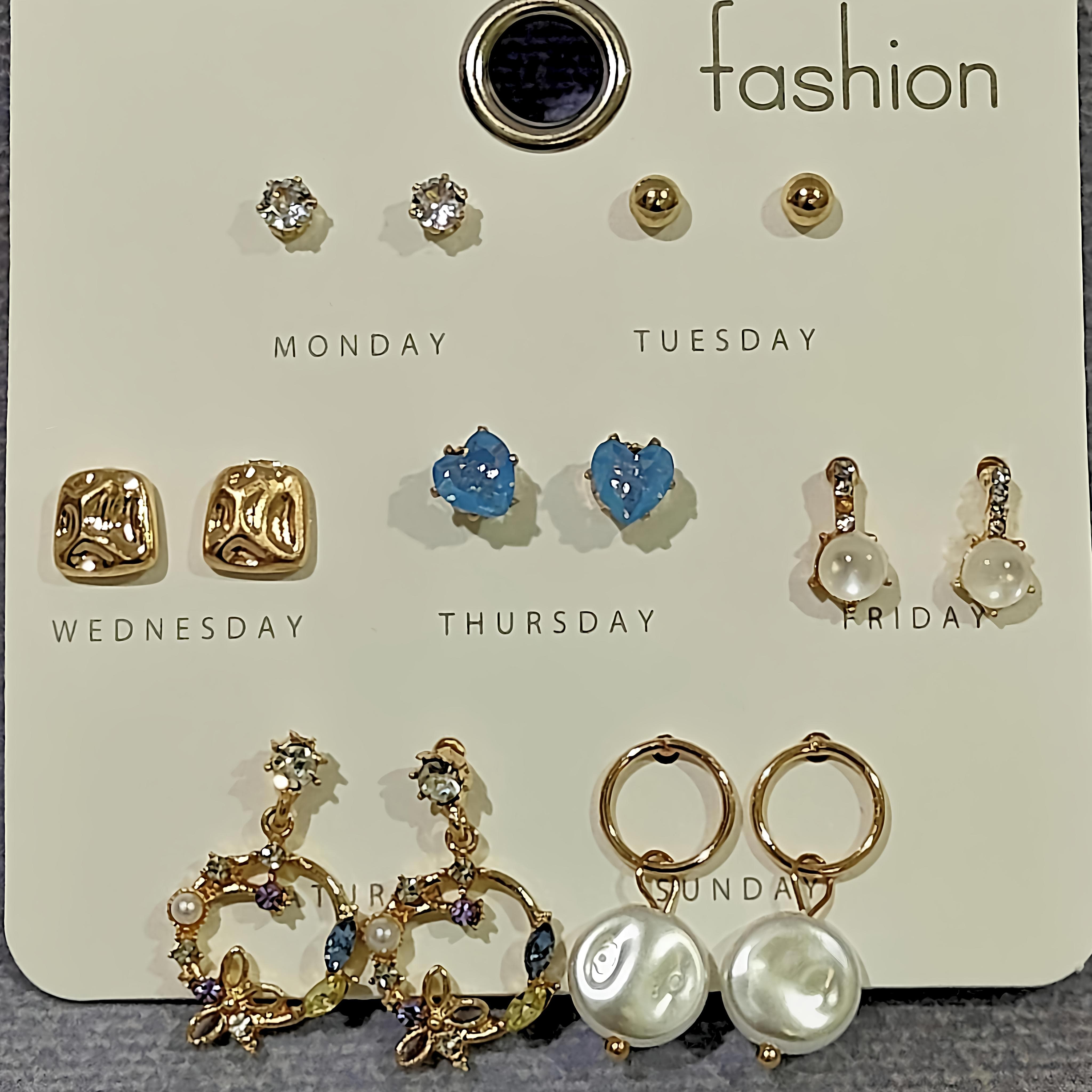 Fashion Week Gold-Toned Earring Set