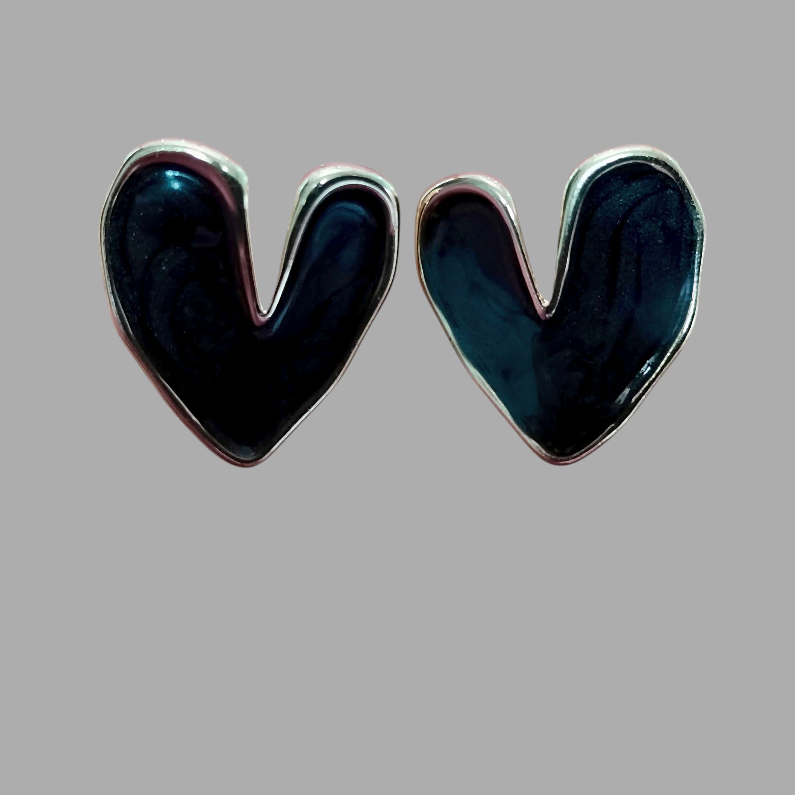Stylish Enamel Heart Stud Earrings
