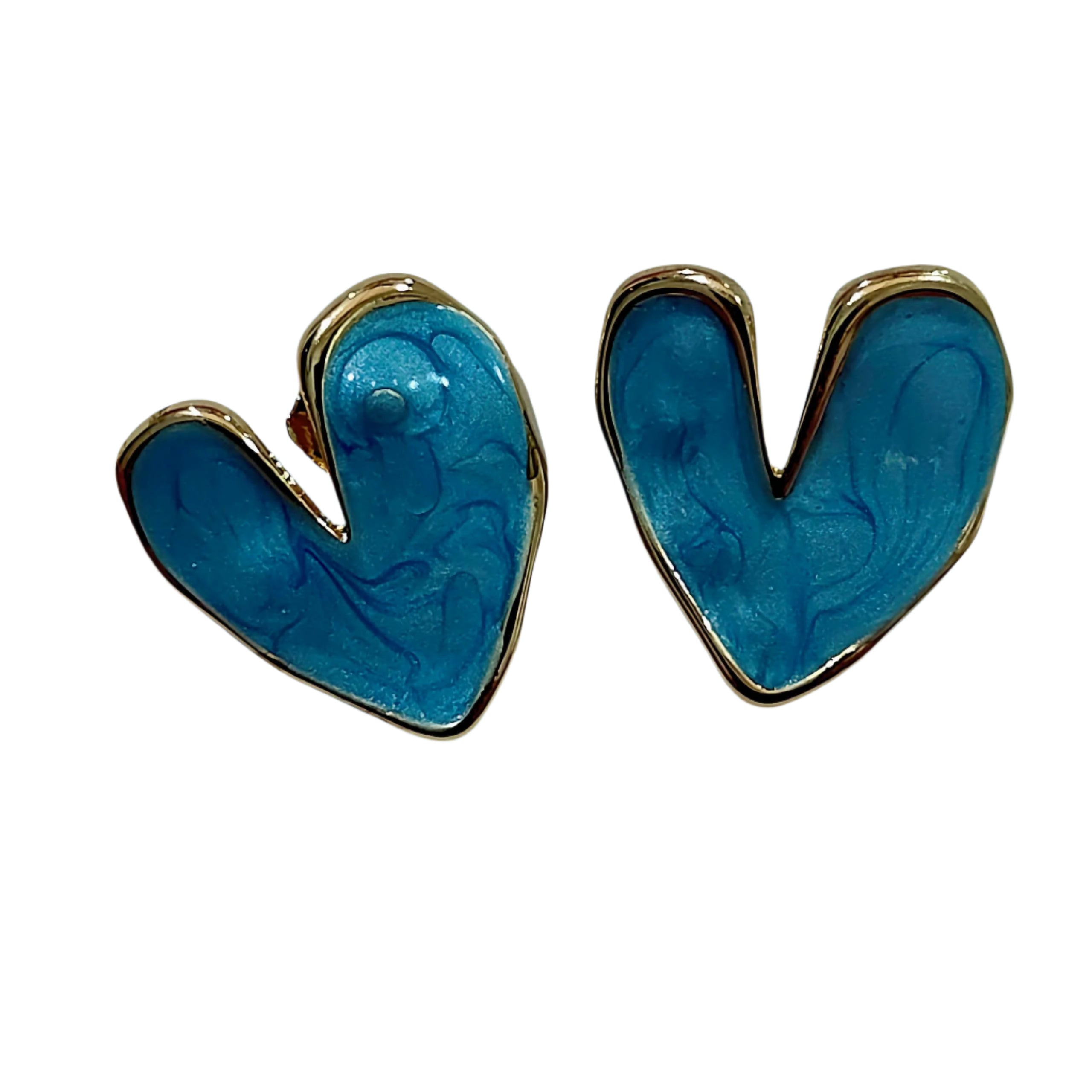 Stylish Enamel Heart Stud Earrings