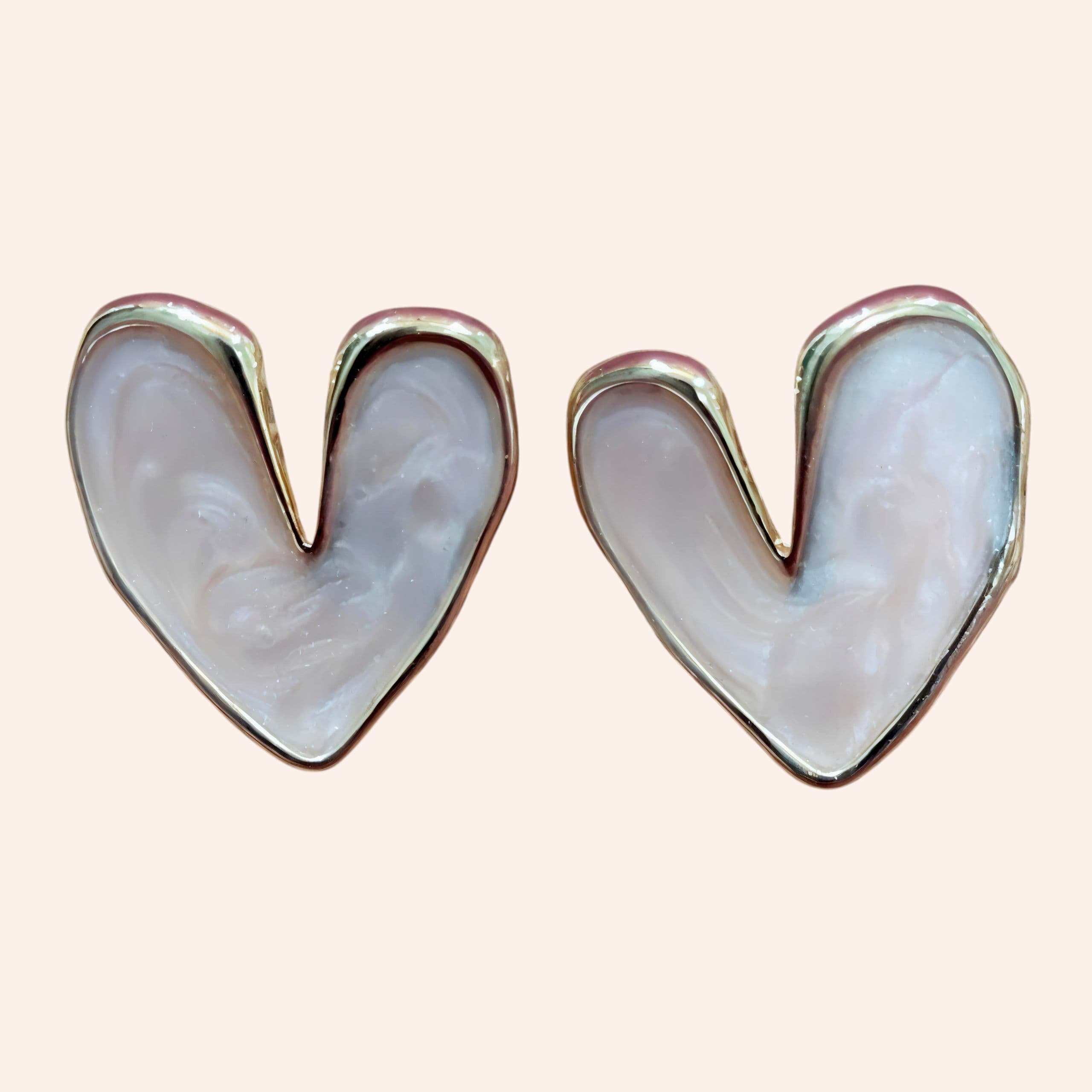 Stylish Enamel Heart Stud Earrings