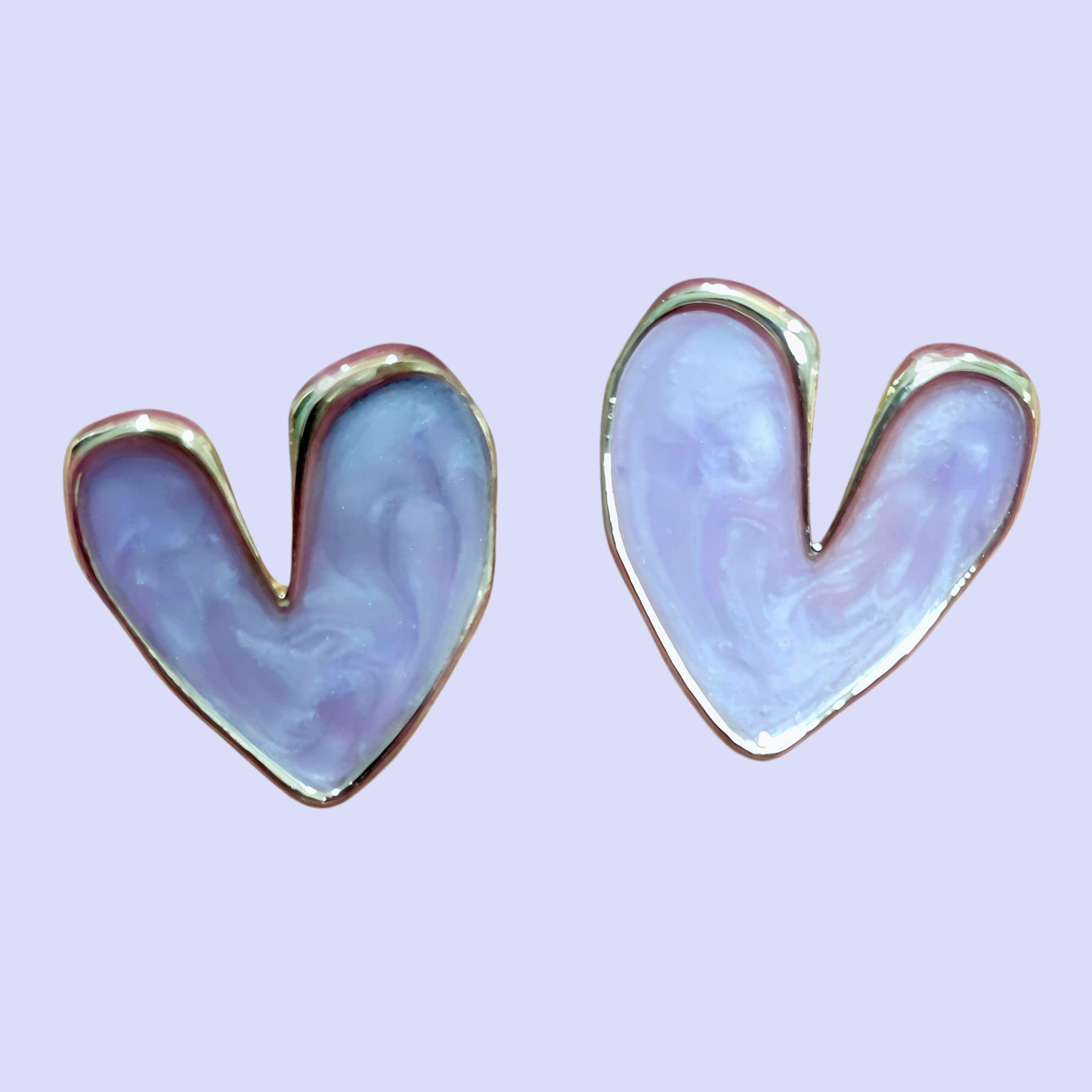Stylish Enamel Heart Stud Earrings