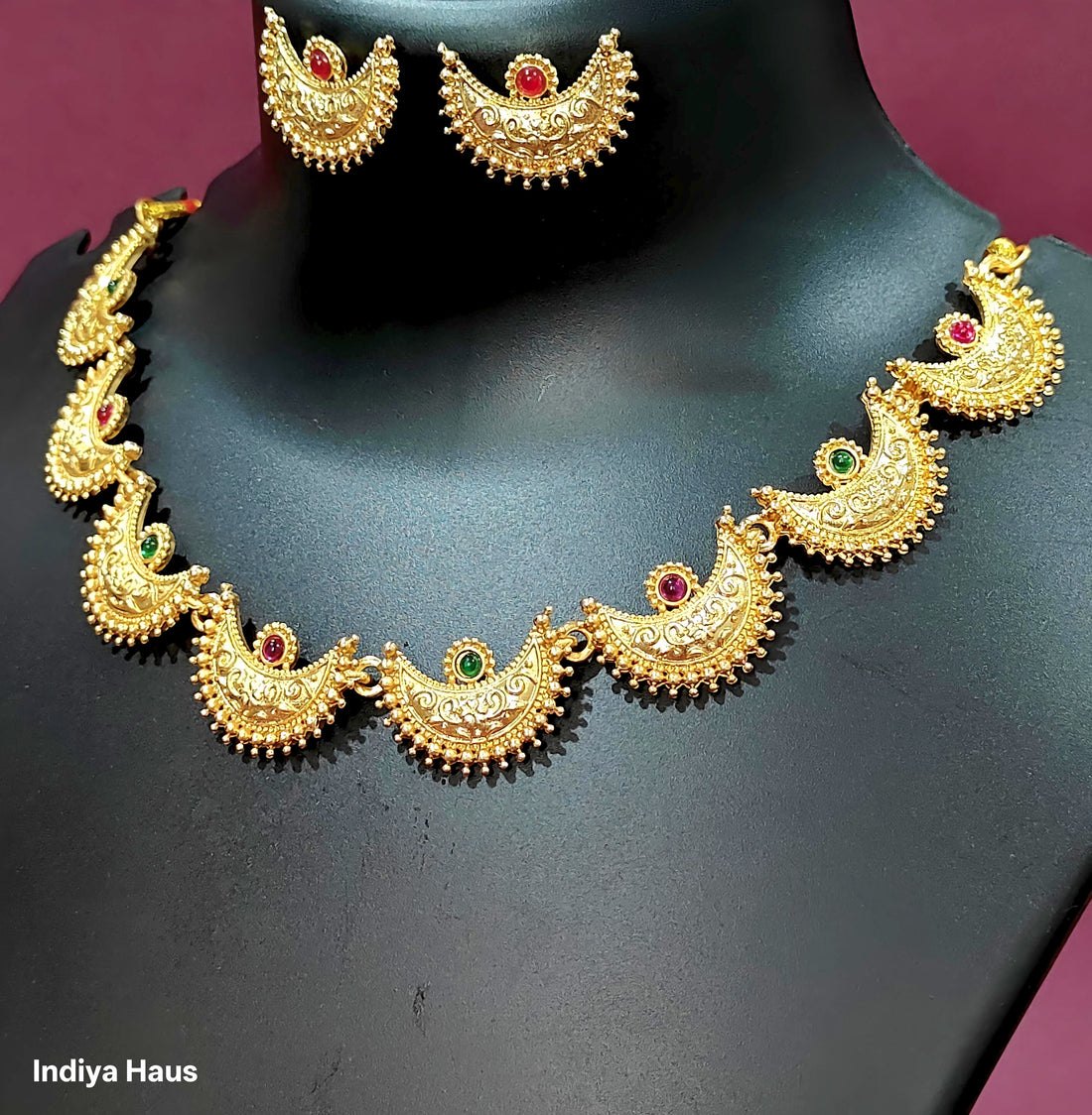 Crescent Motif Gold-Toned Choker